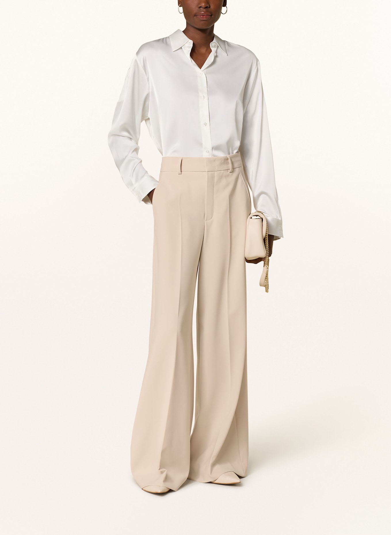 ROSSI IVON wide leg trousers: CREAM