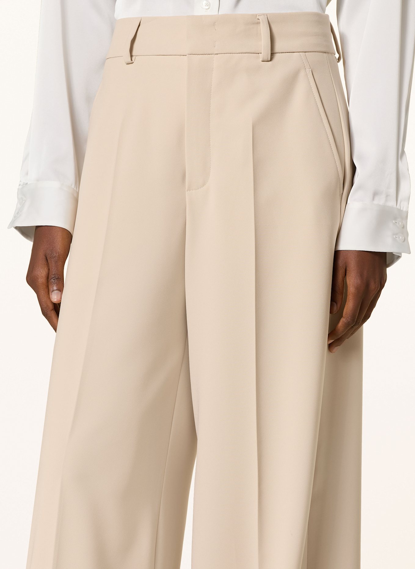 ROSSI IVON wide leg trousers: CREAM