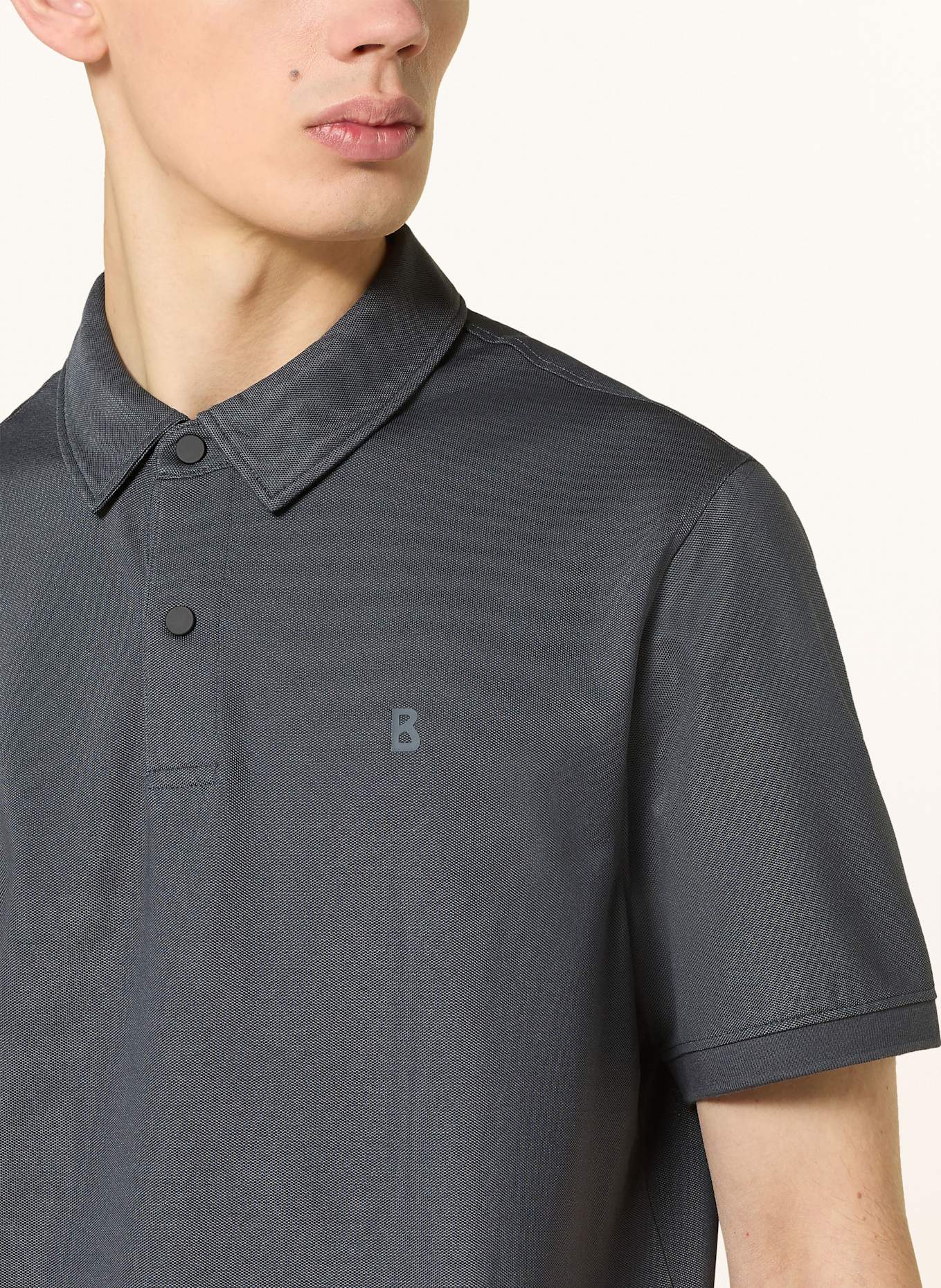 BOGNER Koszulka polo z materiału pika TIMO regular fit: CZIEMNOSZARY