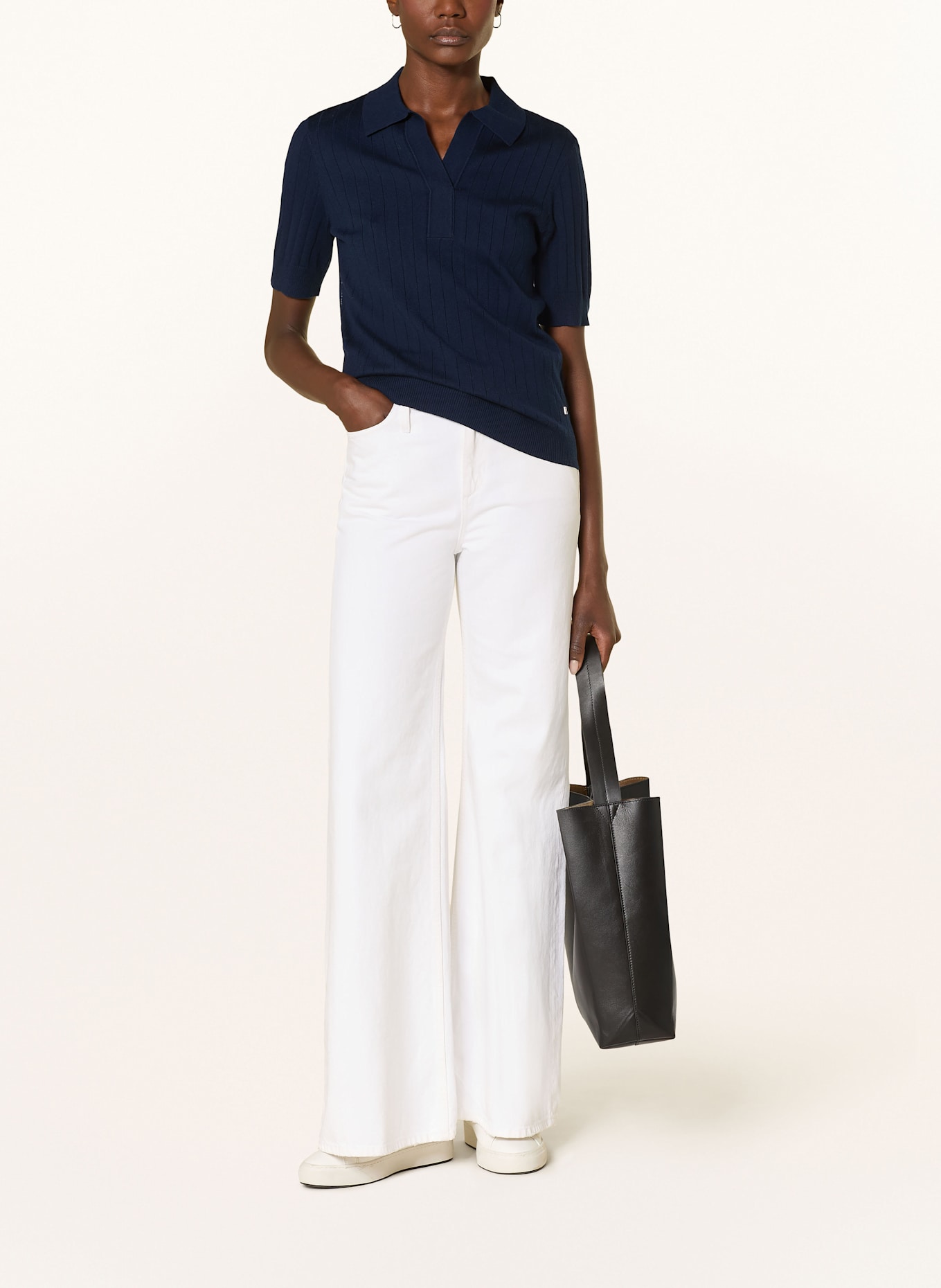 BOGNER Strickshirt JUNE mit Seide: DUNKELBLAU