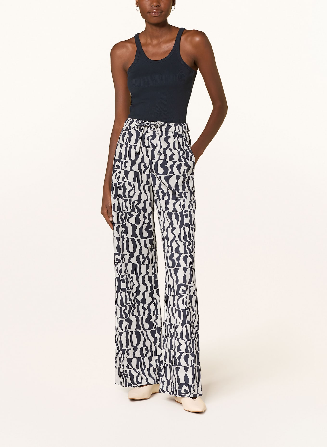 BOGNER Marlenehose DONYA: CREME / DUNKELBLAU