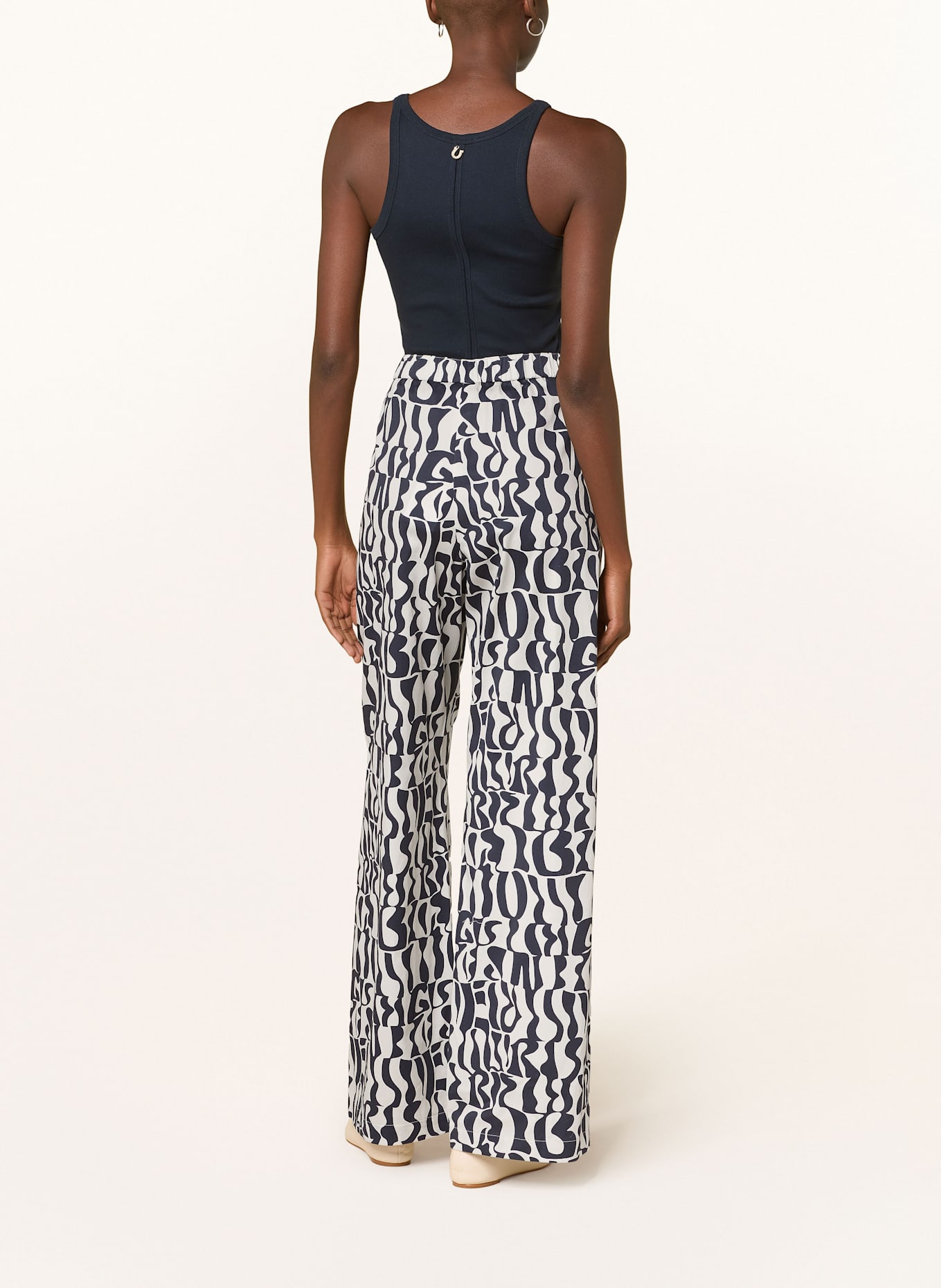 BOGNER Marlenehose DONYA: CREME / DUNKELBLAU