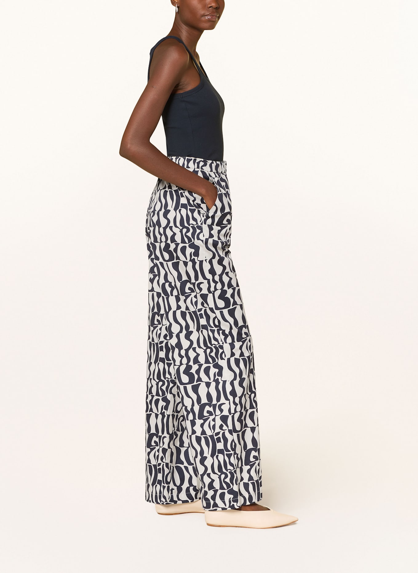 BOGNER Marlenehose DONYA: CREME / DUNKELBLAU