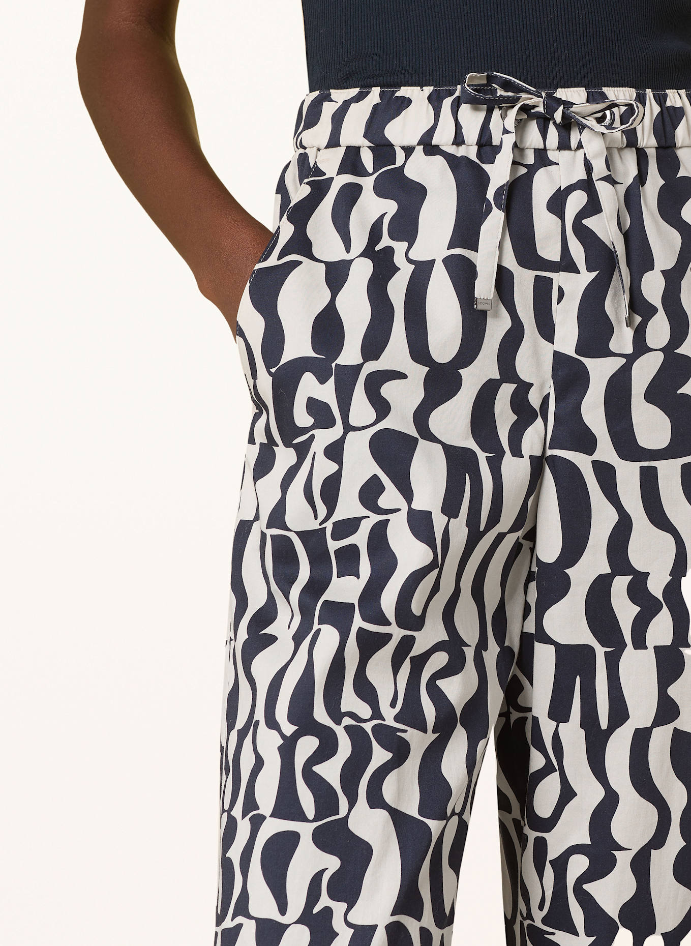 BOGNER Marlenehose DONYA: CREME / DUNKELBLAU