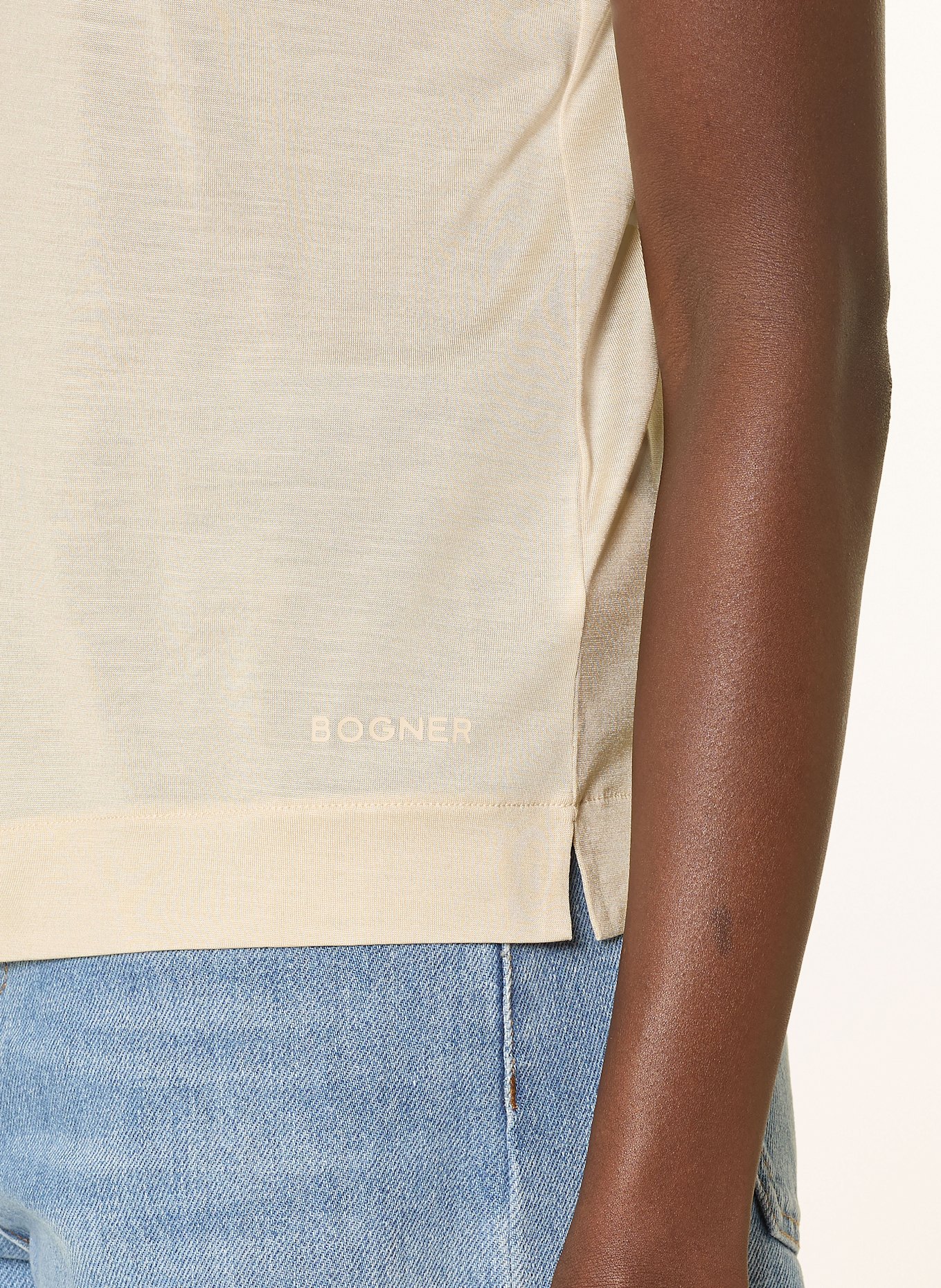 BOGNER T-Shirt SIENNA aus Seide: HELLGELB