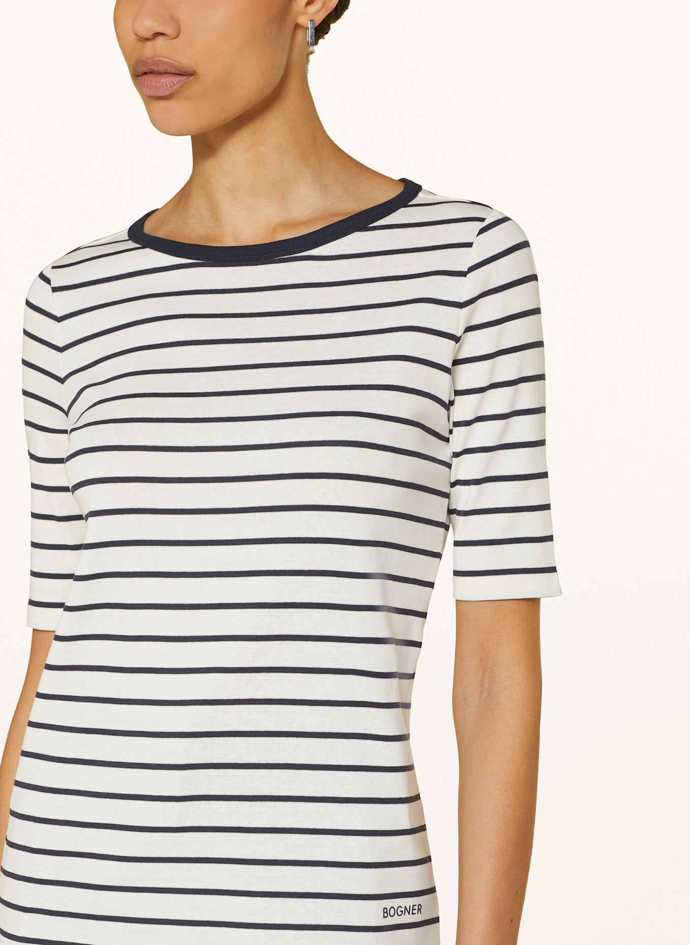 BOGNER T-shirt LOUNA: GRANATOWY/ ECRU