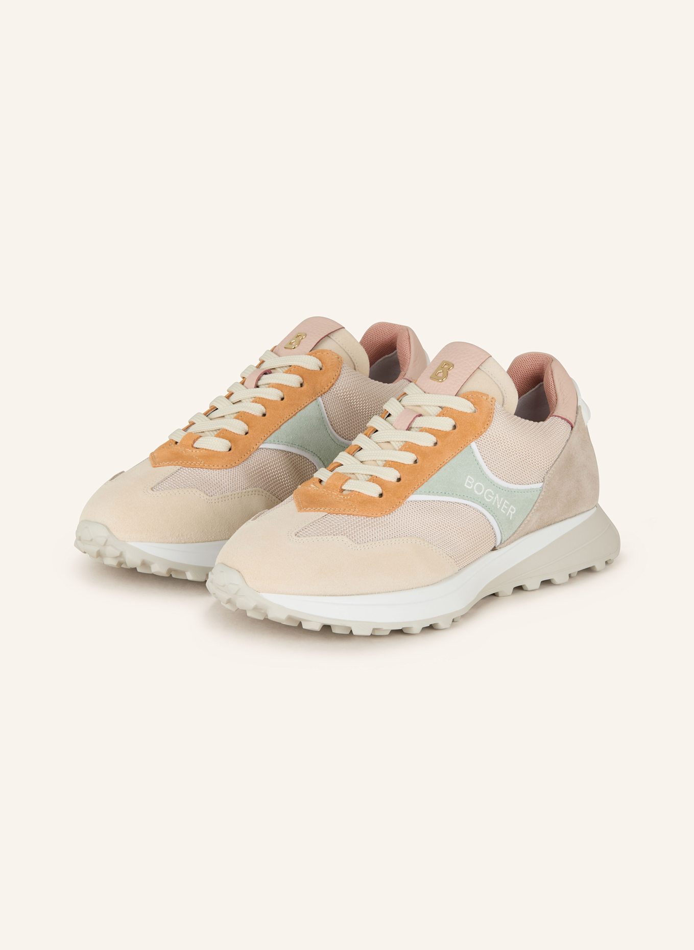 BOGNER Sneaker CHARLOTTE: HELLBRAUN / MINT / ORANGE