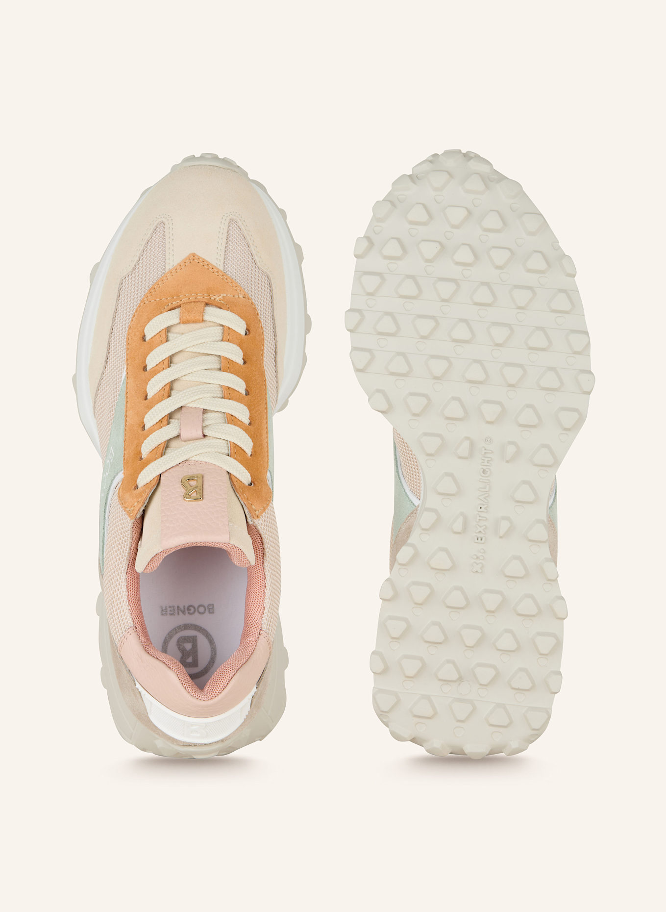 BOGNER Sneaker CHARLOTTE: HELLBRAUN / MINT / ORANGE