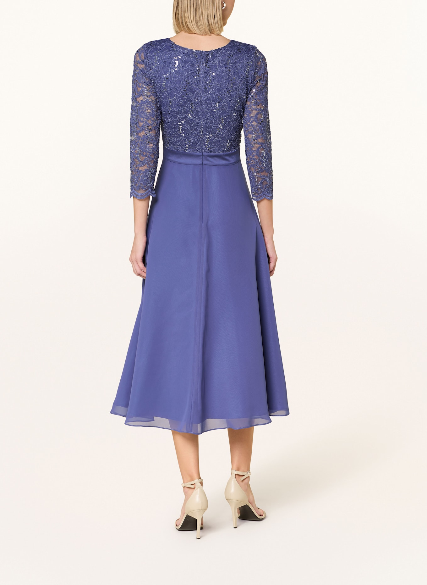 SWING Cocktailkleid mit 3/4-Arm und Spitze: LILA