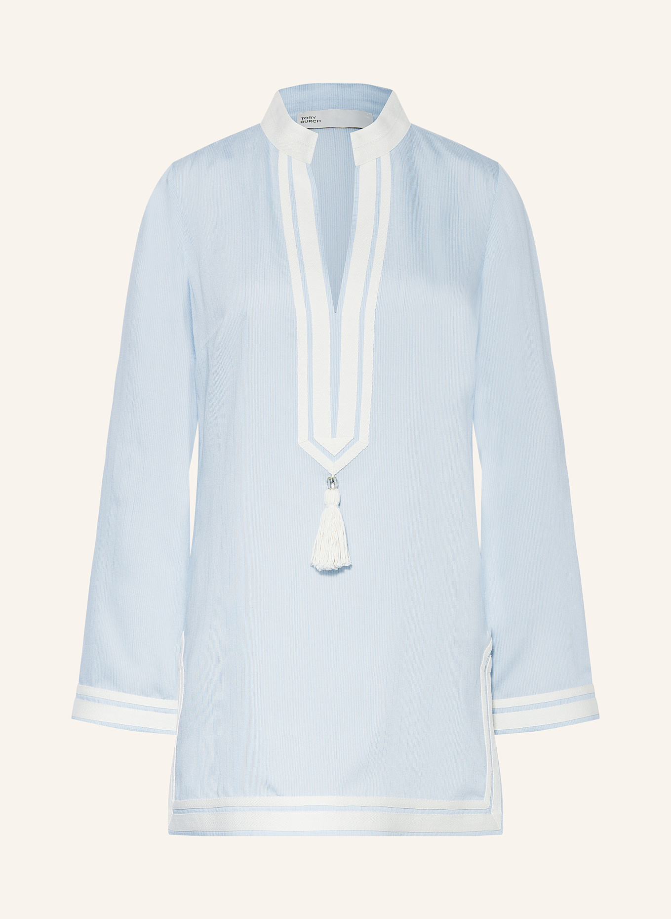 TORY BURCH Tunic: LIGHT BLUE / WHITE