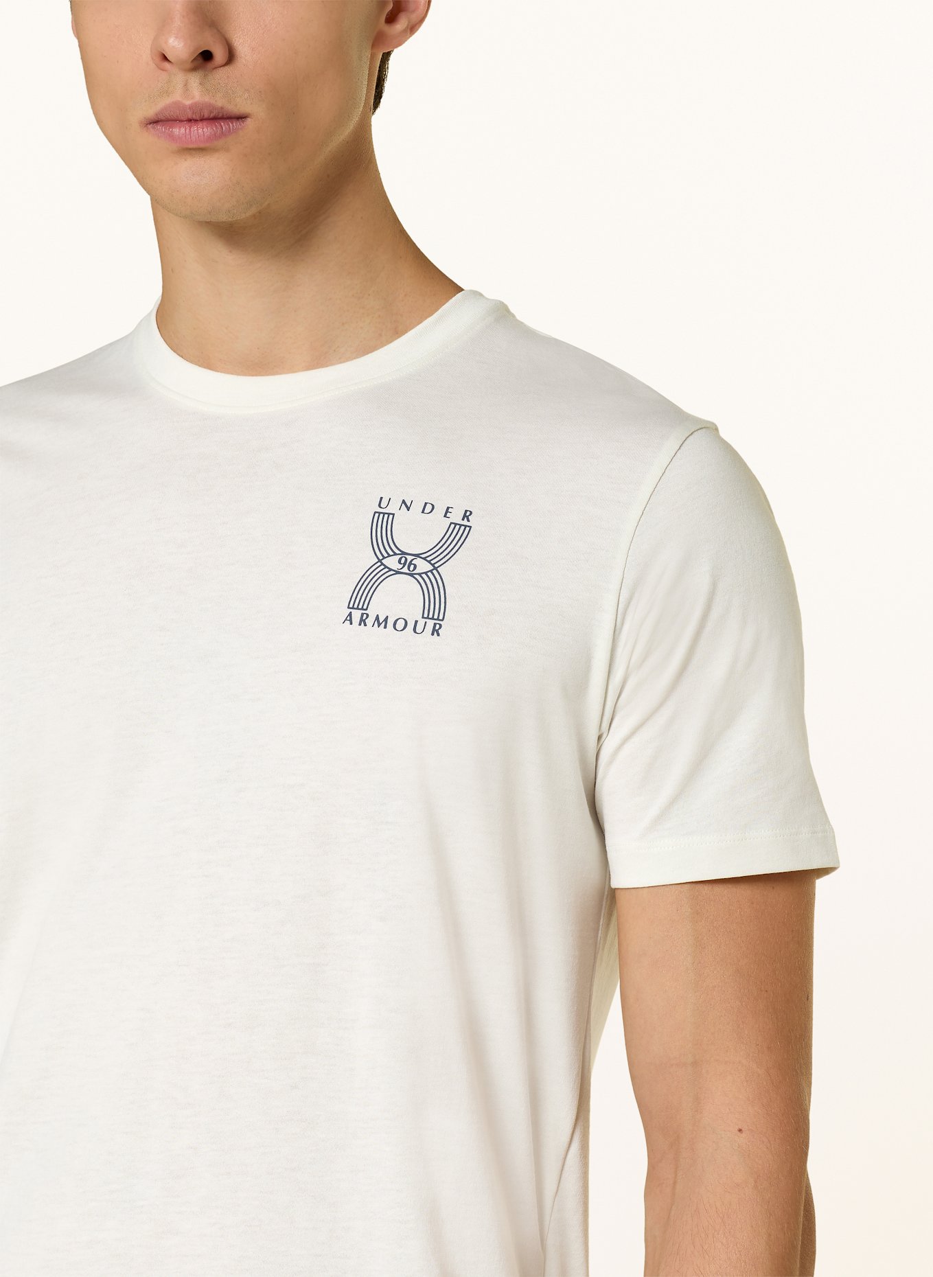 UNDER ARMOUR Laufshirt UA RUN 96: ECRU / DUNKELGRAU