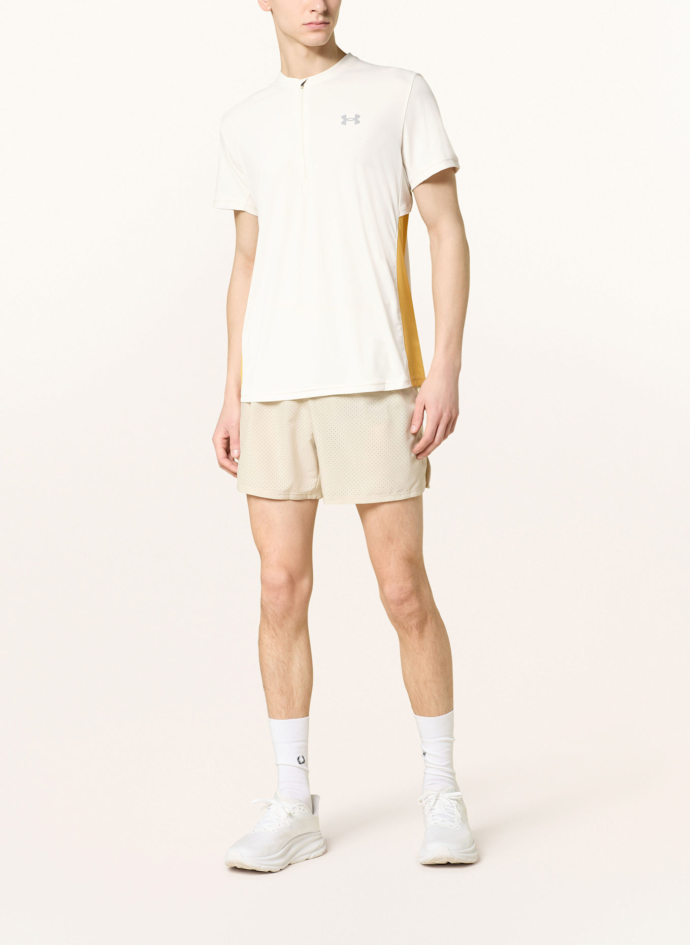 UNDER ARMOUR Laufshirt UA TRAIL RUN ZP: CREME / DUNKELGELB