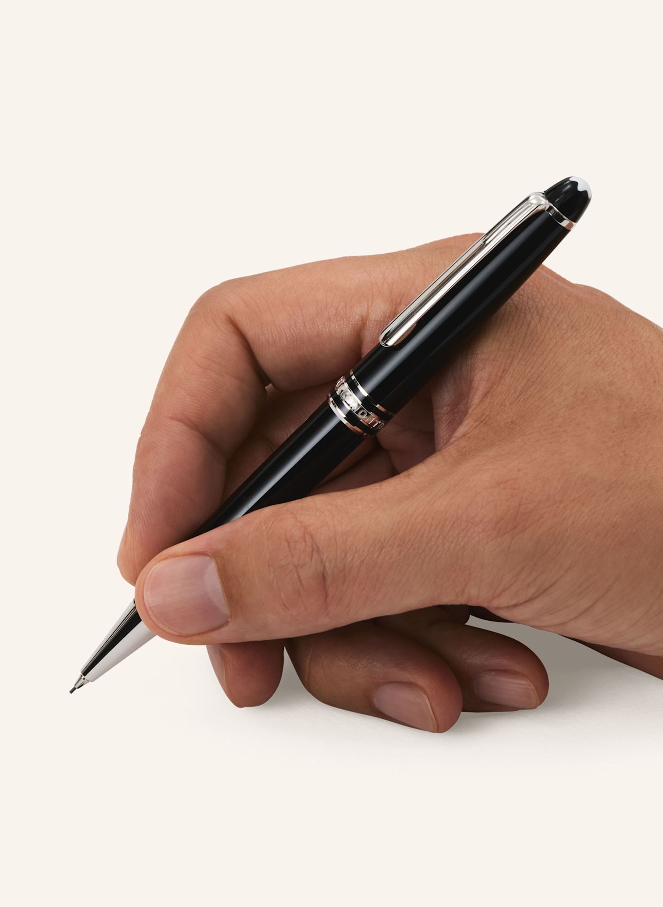 MONTBLANC Minenhalter MEISTERSTÜCK PLATINUM-COATED CLASSIQUE: SCHWARZ / SILBER