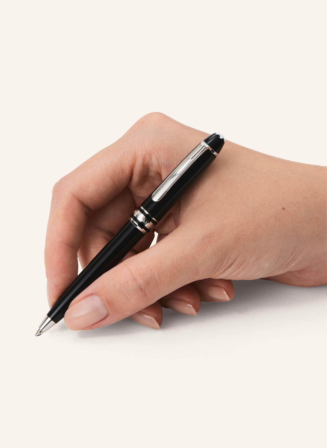 MONTBLANC Drehkugelschreiber MEISTERSTÜCK PLATINUM-COATED MOZART: SCHWARZ / SILBER