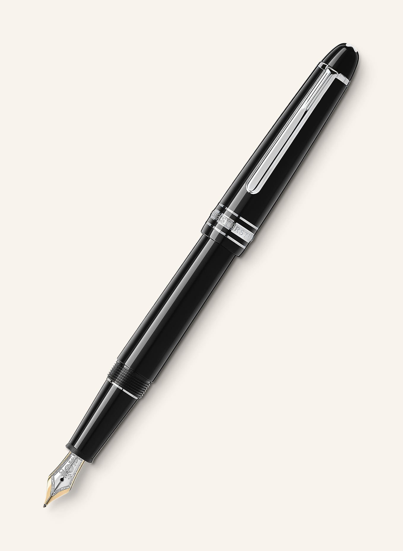 MONTBLANC Füllfederhalter MEISTERSTÜCK PLATINUM-COATED CLASSIQUE: SCHWARZ / SILBER