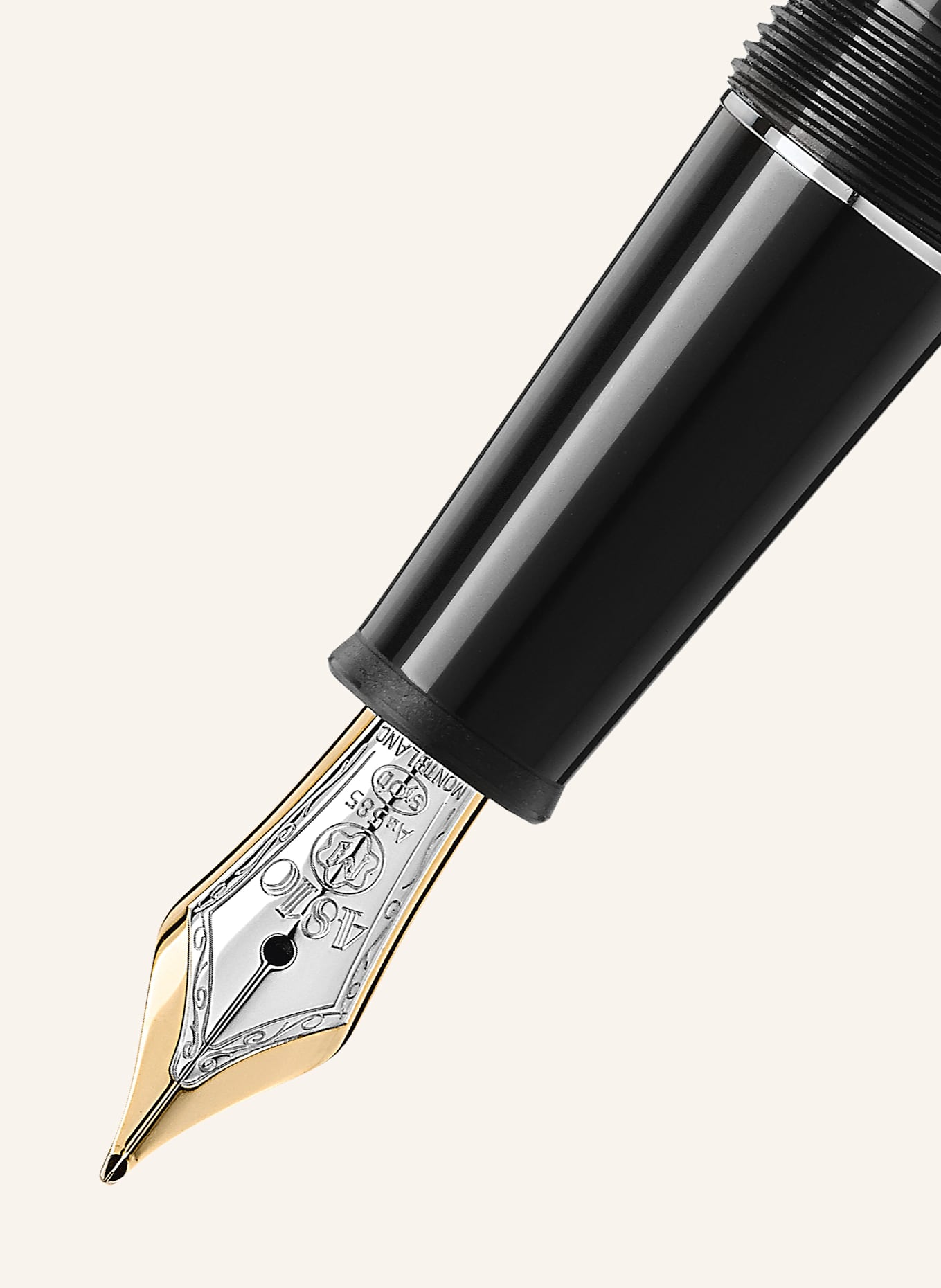 MONTBLANC Füllfederhalter MEISTERSTÜCK PLATINUM-COATED CLASSIQUE: SCHWARZ / SILBER