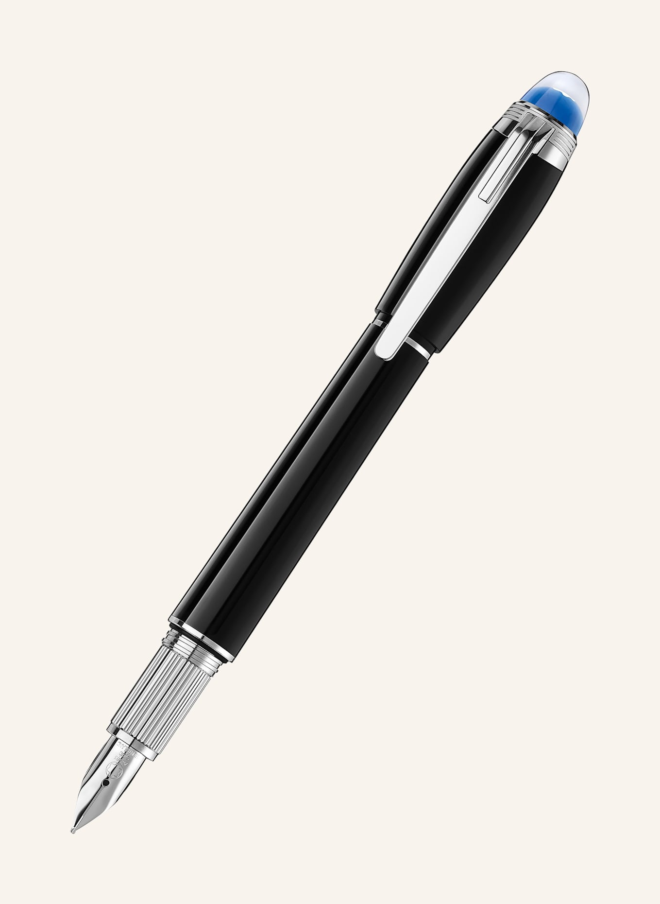 MONTBLANC Patronenfüllfederhalter STARWALKER PRECIOUS RESIN: SCHWARZ / SILBER