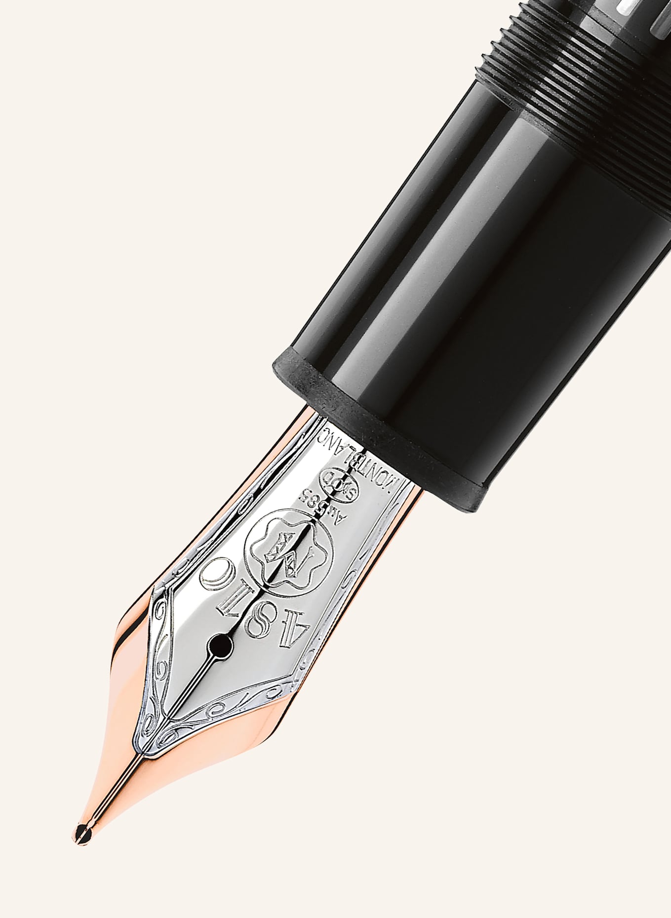 MONTBLANC Füllfederhalter MEISTERSTÜCK LE GRAND: SCHWARZ / ROSÉGOLD