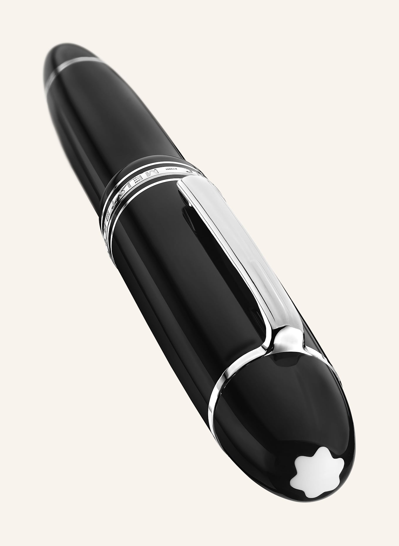 MONTBLANC Kolbenfüllfederhalter MEISTERSTÜCK PLATINUM-COATED 149: SCHWARZ / SILBER / GOLD