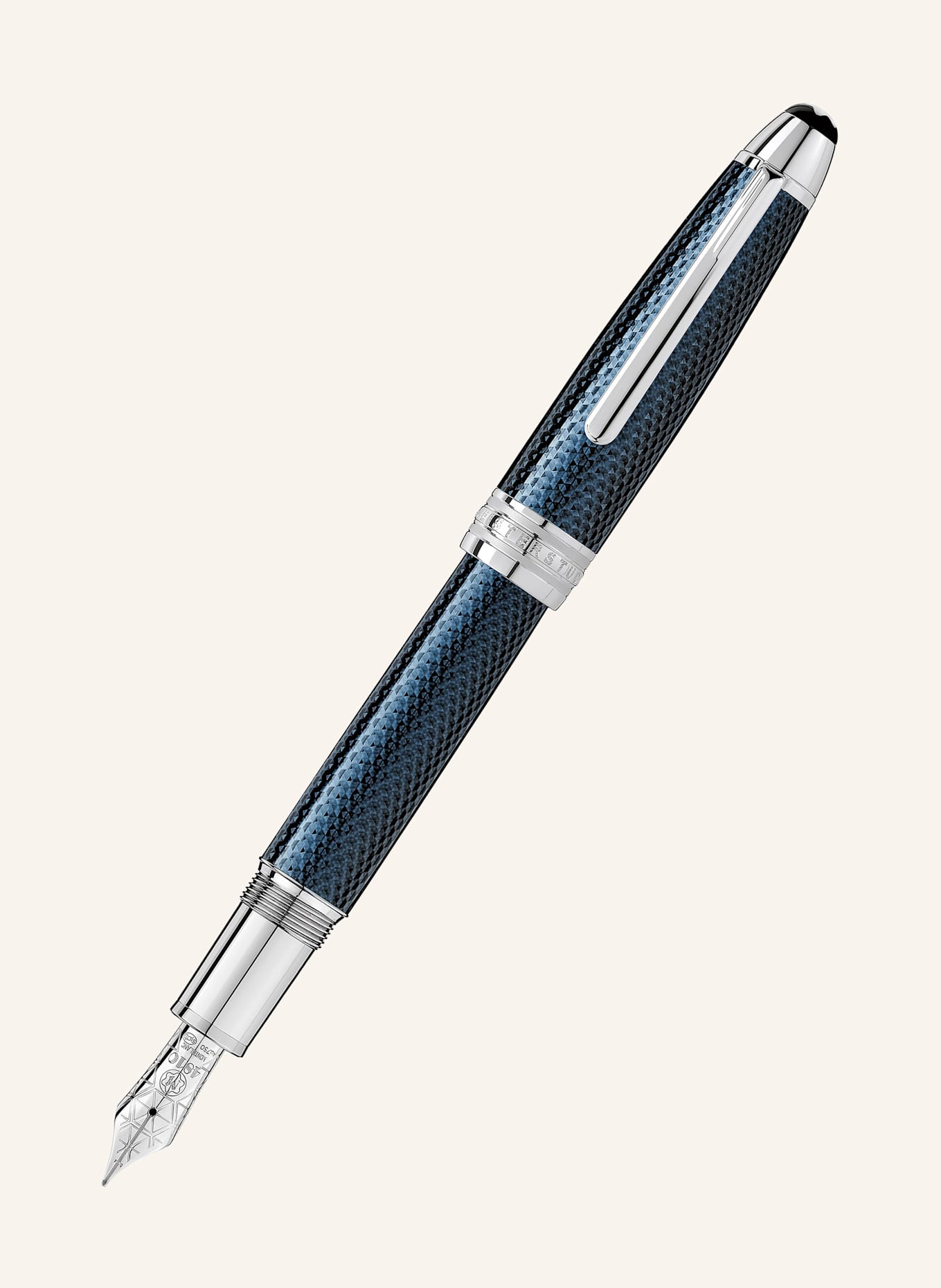 MONTBLANC Kolbenfüllfederhalter MEISTERSTÜCK SOLITAIRE BLUE HOUR LEGRAND: BLAU / SILBER