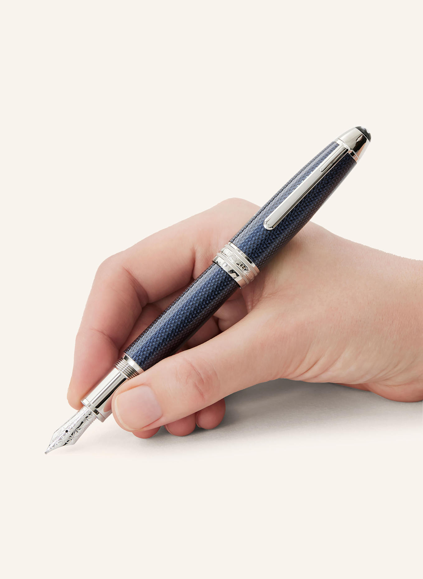 MONTBLANC Kolbenfüllfederhalter MEISTERSTÜCK SOLITAIRE BLUE HOUR LEGRAND: BLAU / SILBER