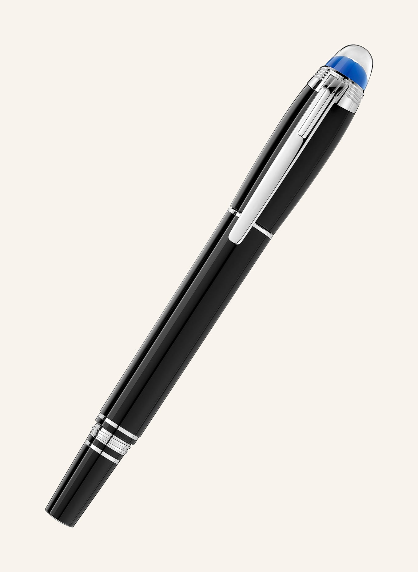 MONTBLANC Fineliner STARWALKER PRECIOUS RESIN: SCHWARZ / DUNKELBLAU / SILBER