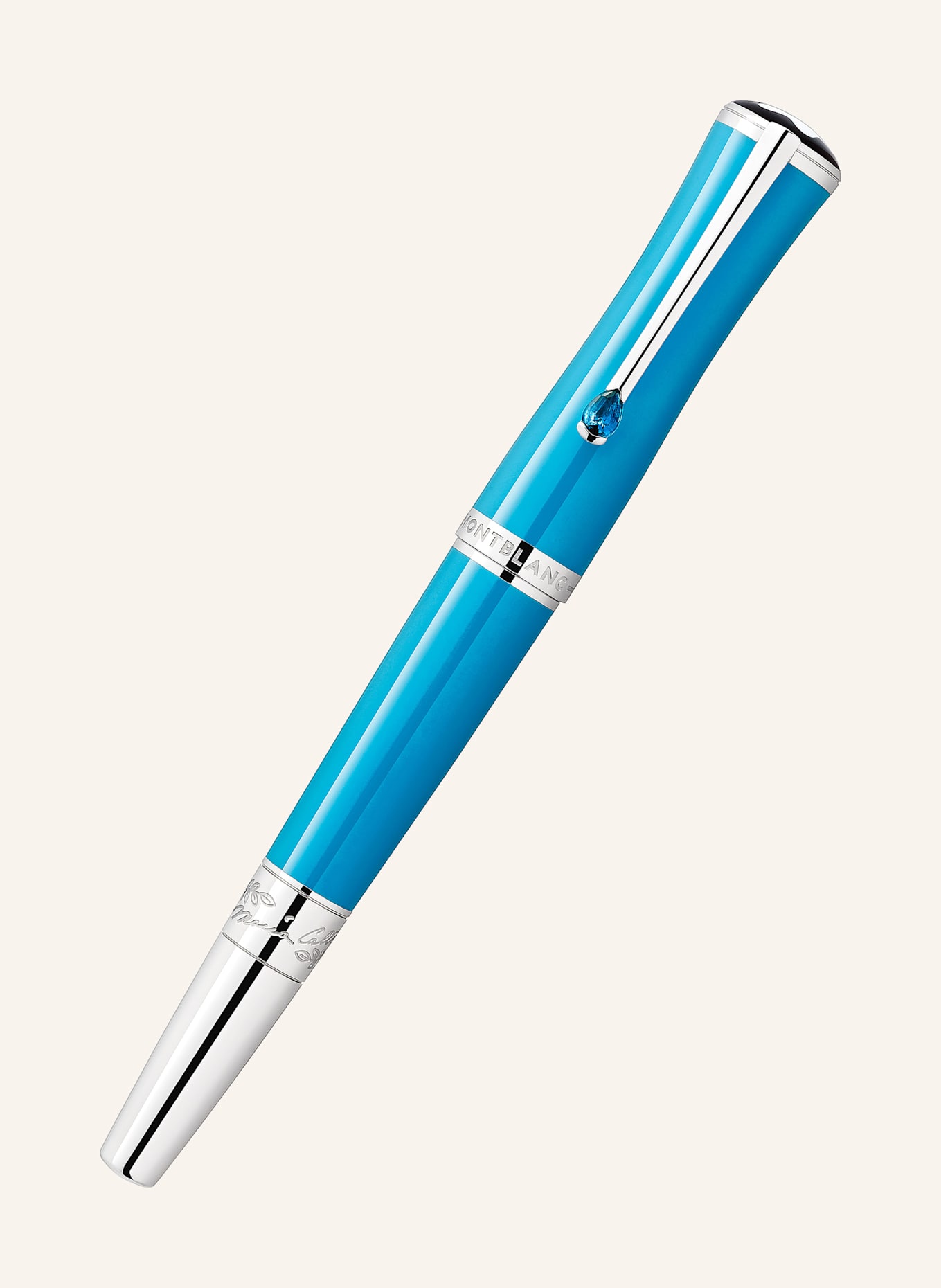 MONTBLANC Rollerball MUSES MARIA CALLAS SPECIAL EDITION: HELLBLAU / SILBER