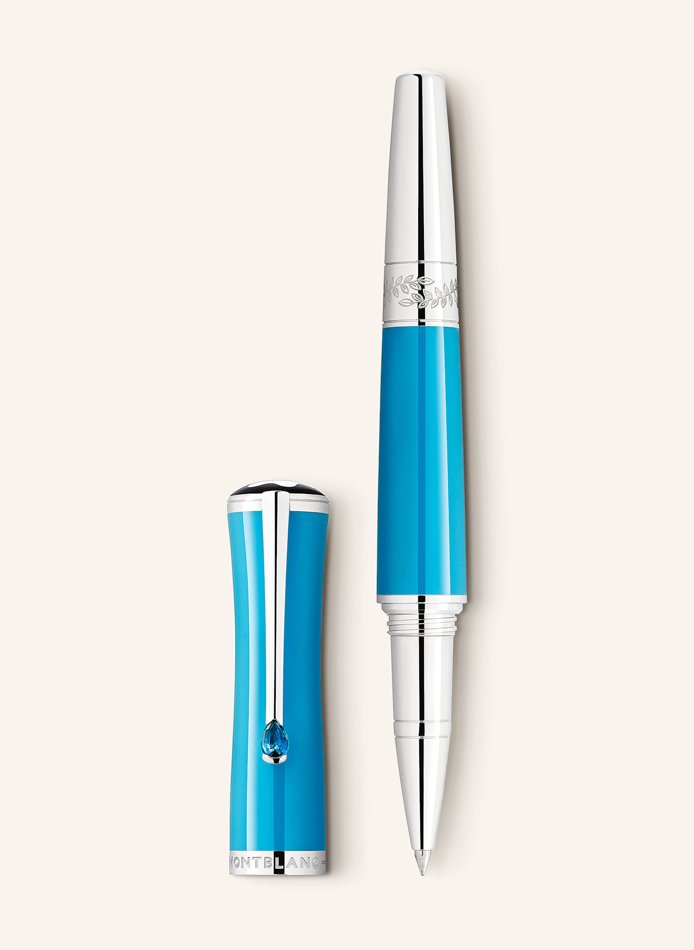 MONTBLANC Rollerball MUSES MARIA CALLAS SPECIAL EDITION: HELLBLAU / SILBER