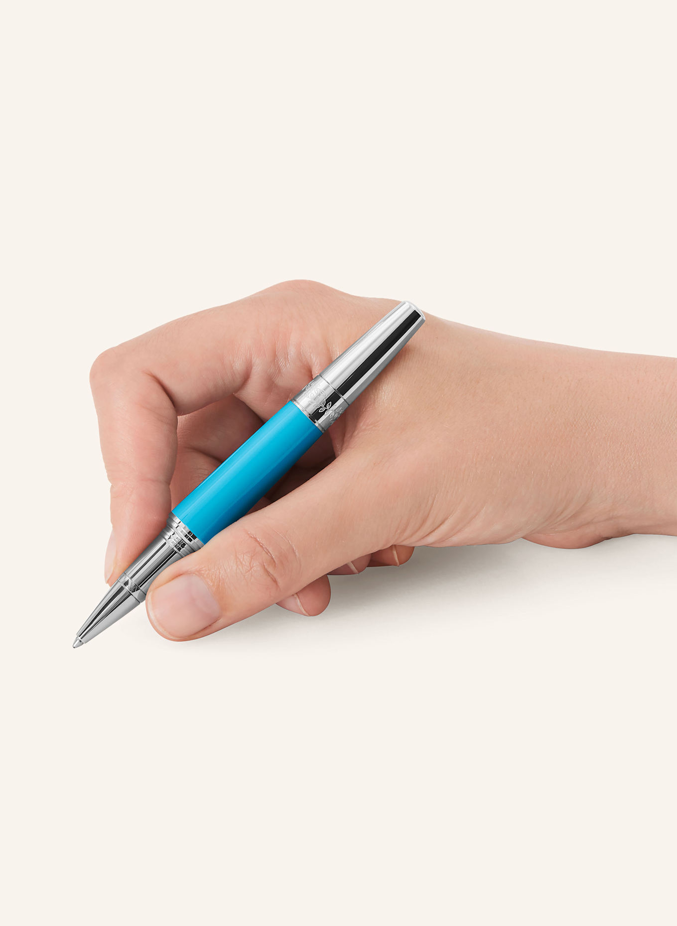 MONTBLANC Rollerball MUSES MARIA CALLAS SPECIAL EDITION: HELLBLAU / SILBER