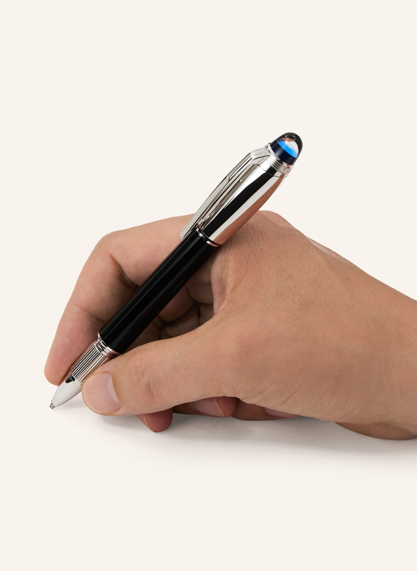 MONTBLANC Cienkopis STARWALKER DOUÉ: CZARNY / SREBRNY