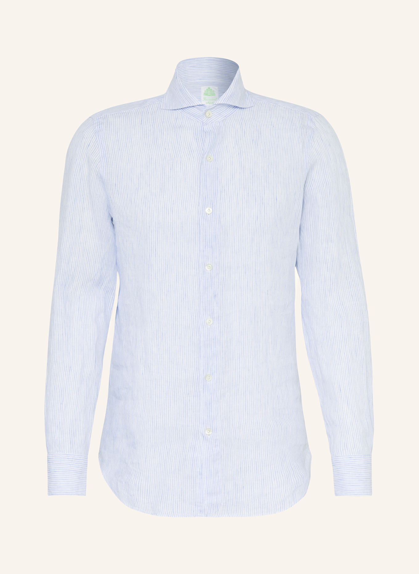 FINAMORE 1925 Koszula z lnu slim fit: JASNONIEBIESKI / BIAŁY