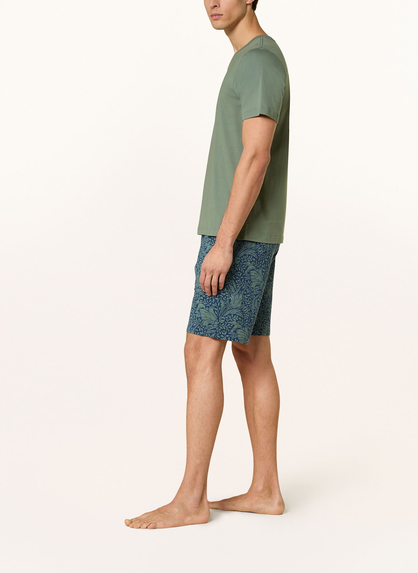 SCHIESSER Schlafshorts MIX+RELAX: BLAU / KHAKI