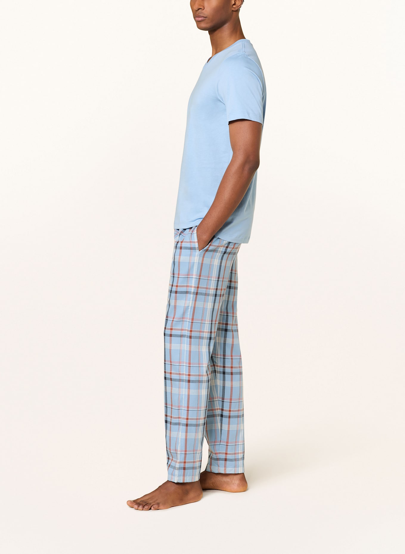 SCHIESSER Schlafhose MIX+RELAX: HELLBLAU / ROT / SCHWARZ