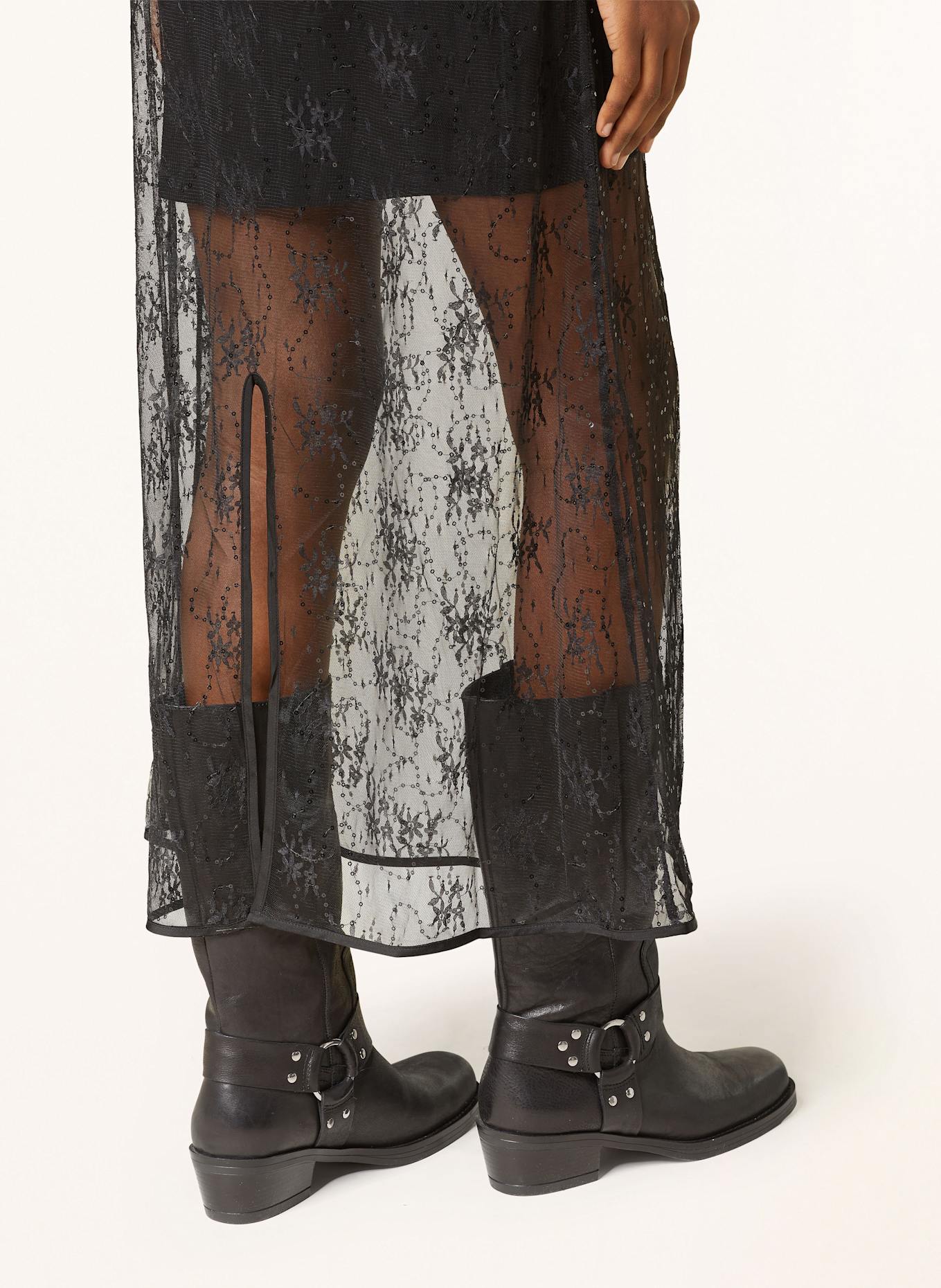 NEO NOIR Robe à dentelle TARZANA avec paillettes: NOIR