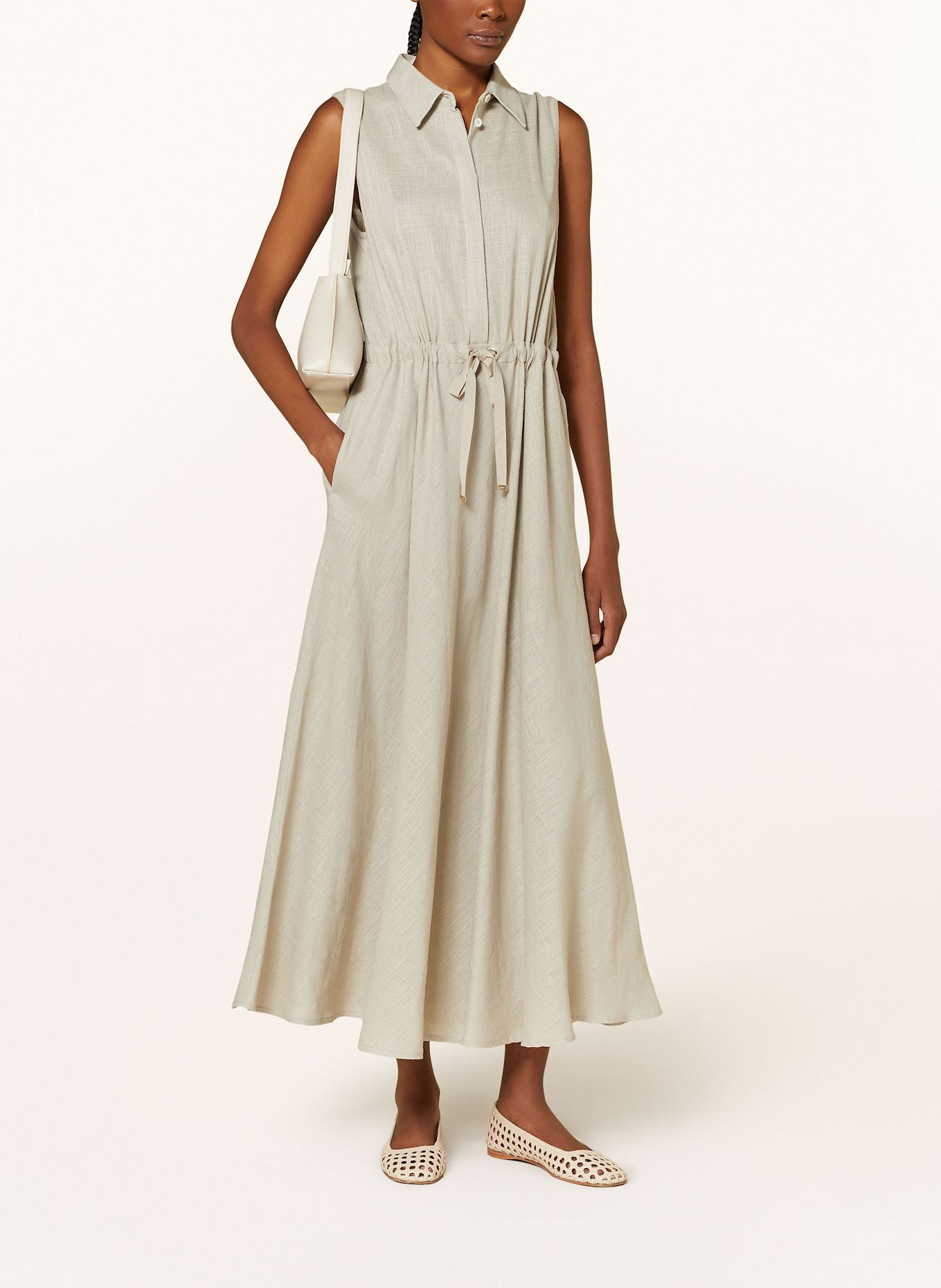 HERNO Sukienka koszulowa z lnem: KREMOWY