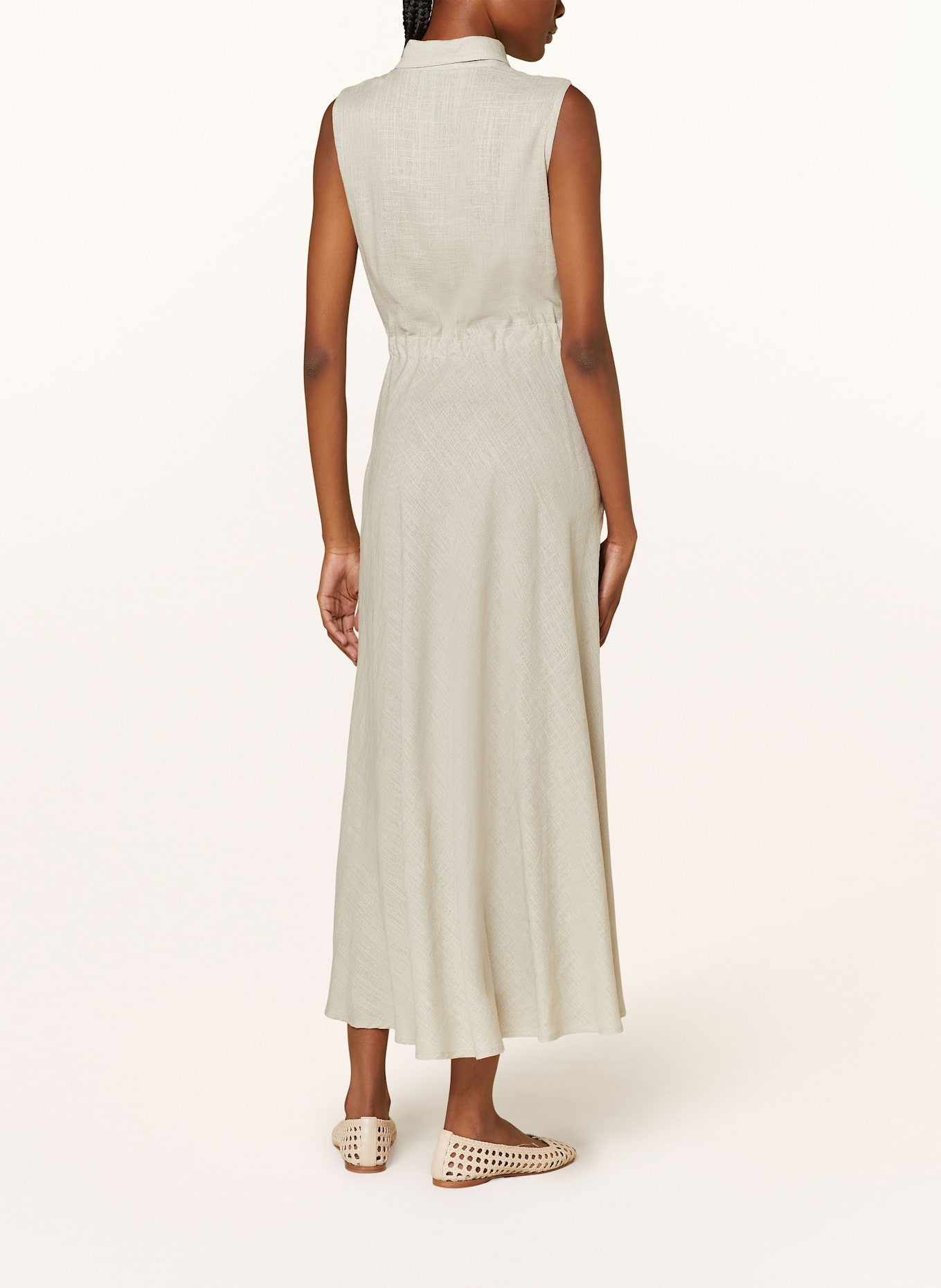 HERNO Sukienka koszulowa z lnem: KREMOWY