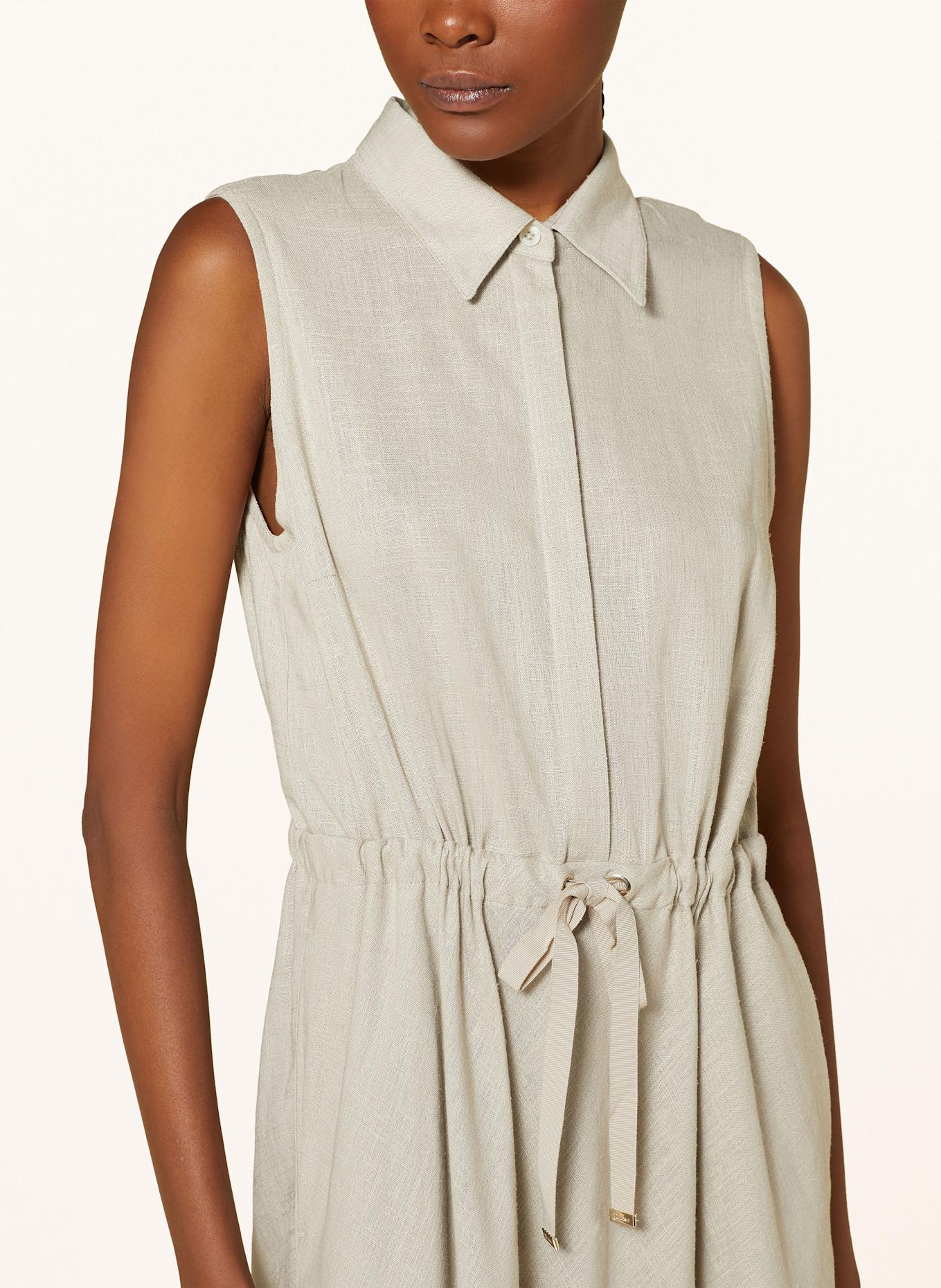 HERNO Sukienka koszulowa z lnem: KREMOWY