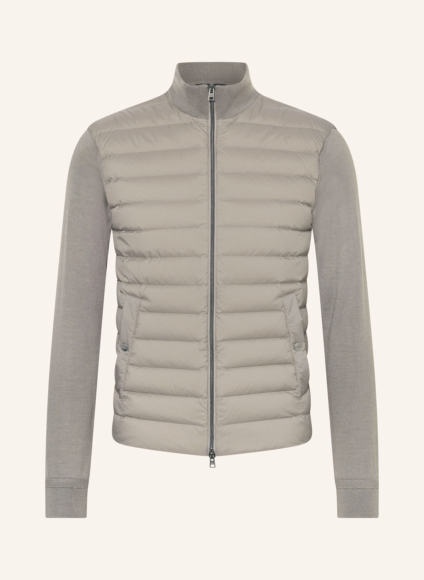 HERNO Kardigan z mieszanki materiałów: SZAROBRĄZOWY