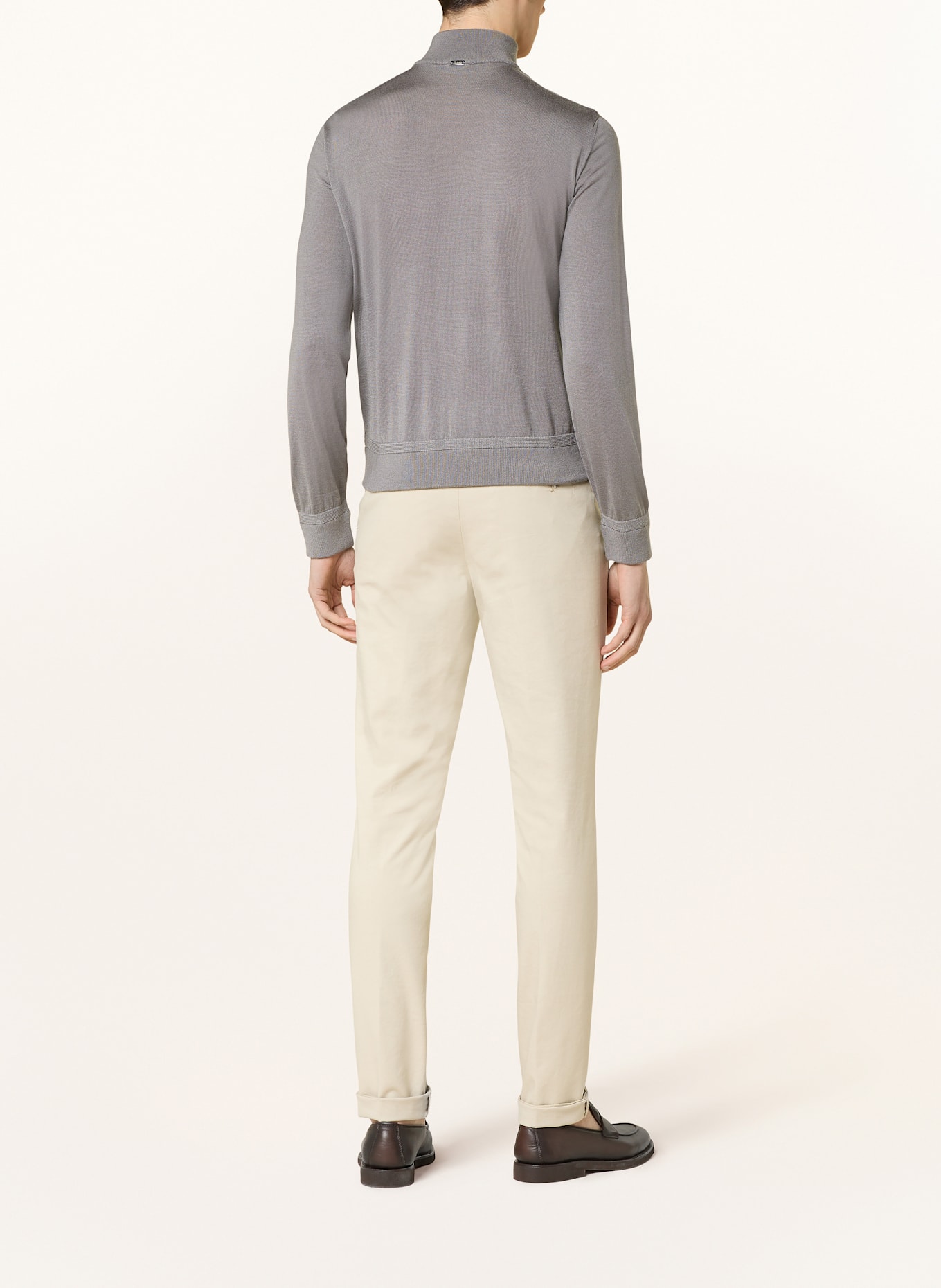 HERNO Kardigan z mieszanki materiałów: SZAROBRĄZOWY