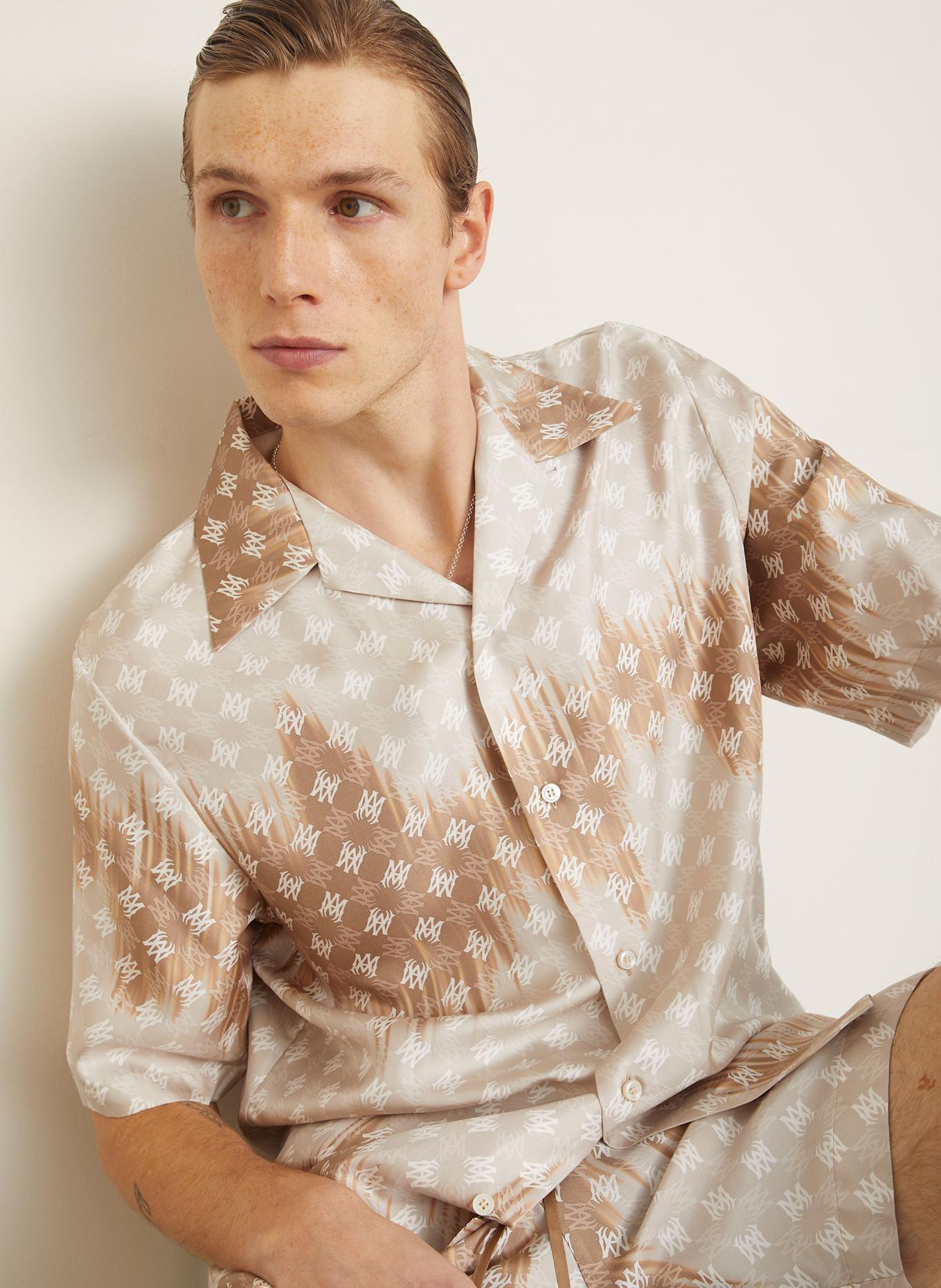 AMIRI Resort shirt comfort fit in silk: CAMEL