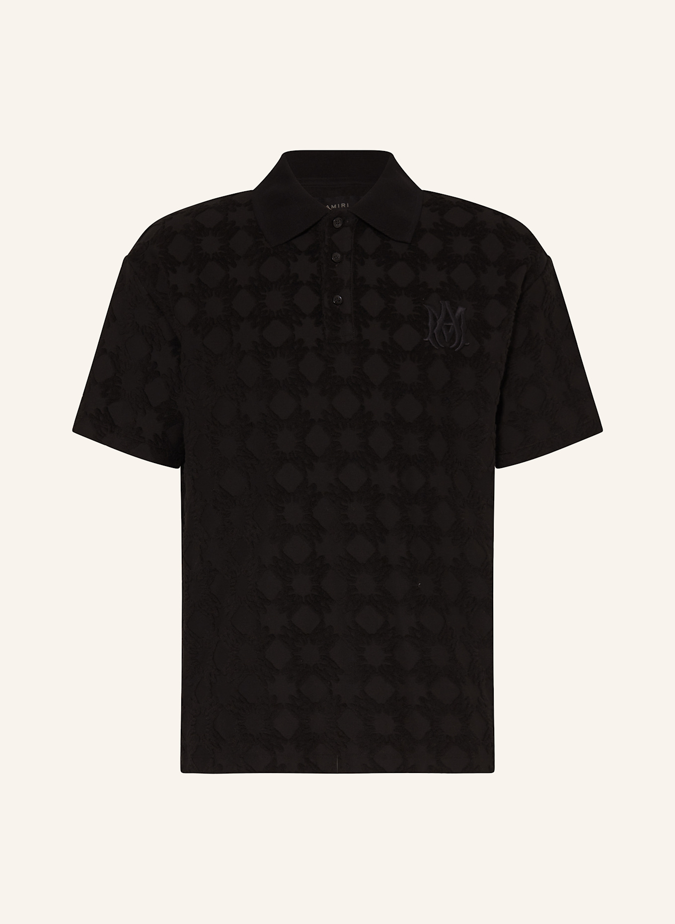 AMIRI Terry cloth polo shirt: BLACK