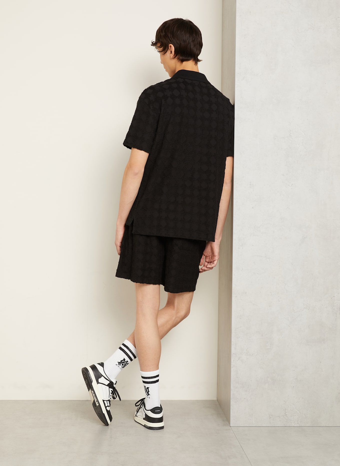 AMIRI Terry cloth polo shirt: BLACK