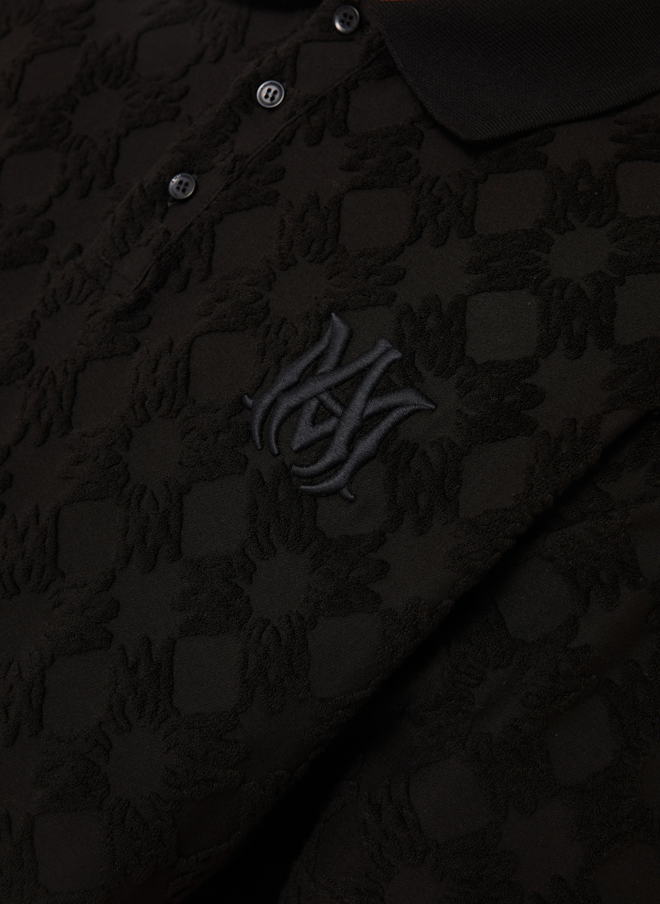 AMIRI Terry cloth polo shirt: BLACK