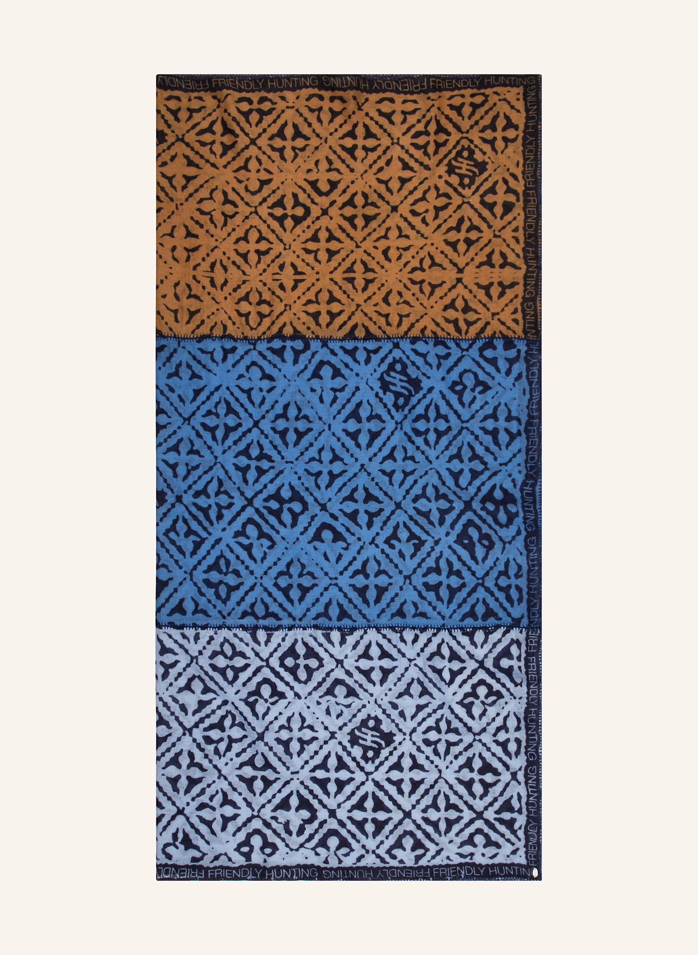friendly hunting Cashmere scarf EYES OF MARAKESH, Color: DARK BLUE/ LIGHT BLUE/ BEIGE (Image 1)