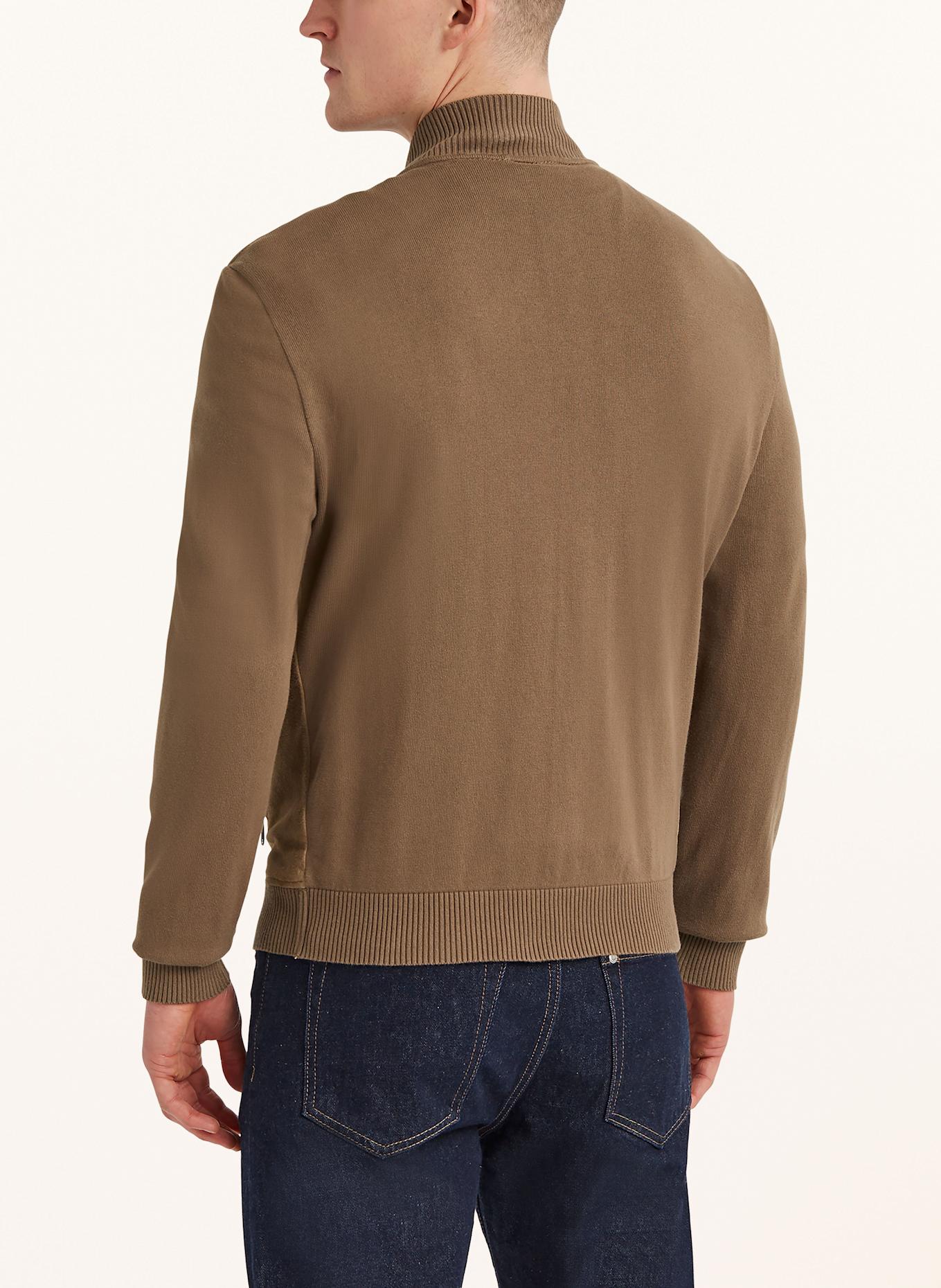 MILESTONE MSTRISTAN leather jacket in mixed materials: BROWN