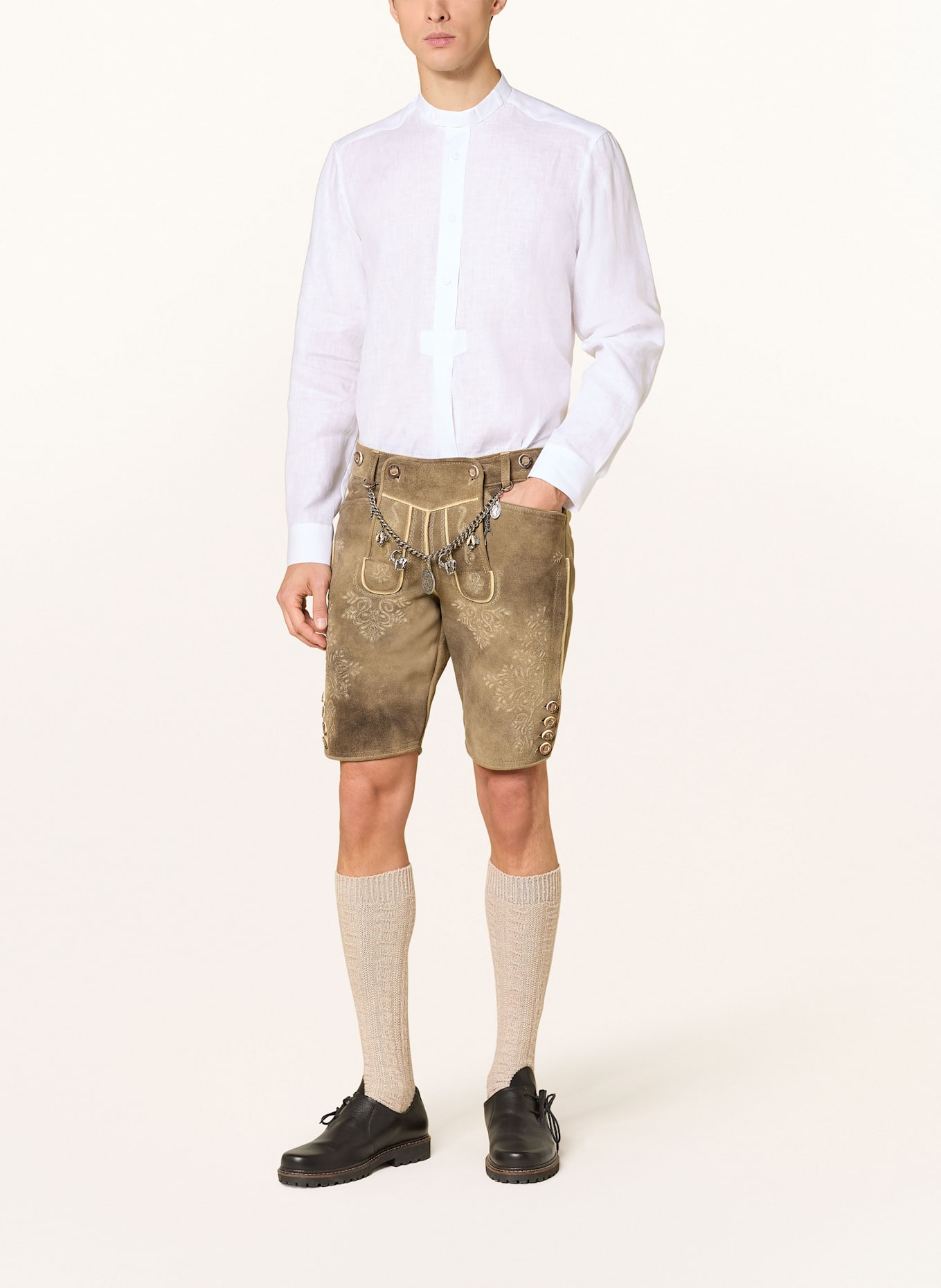 Johann & Johanna Trachtenhemd ADAM Comfort Fit aus Leinen: WEISS