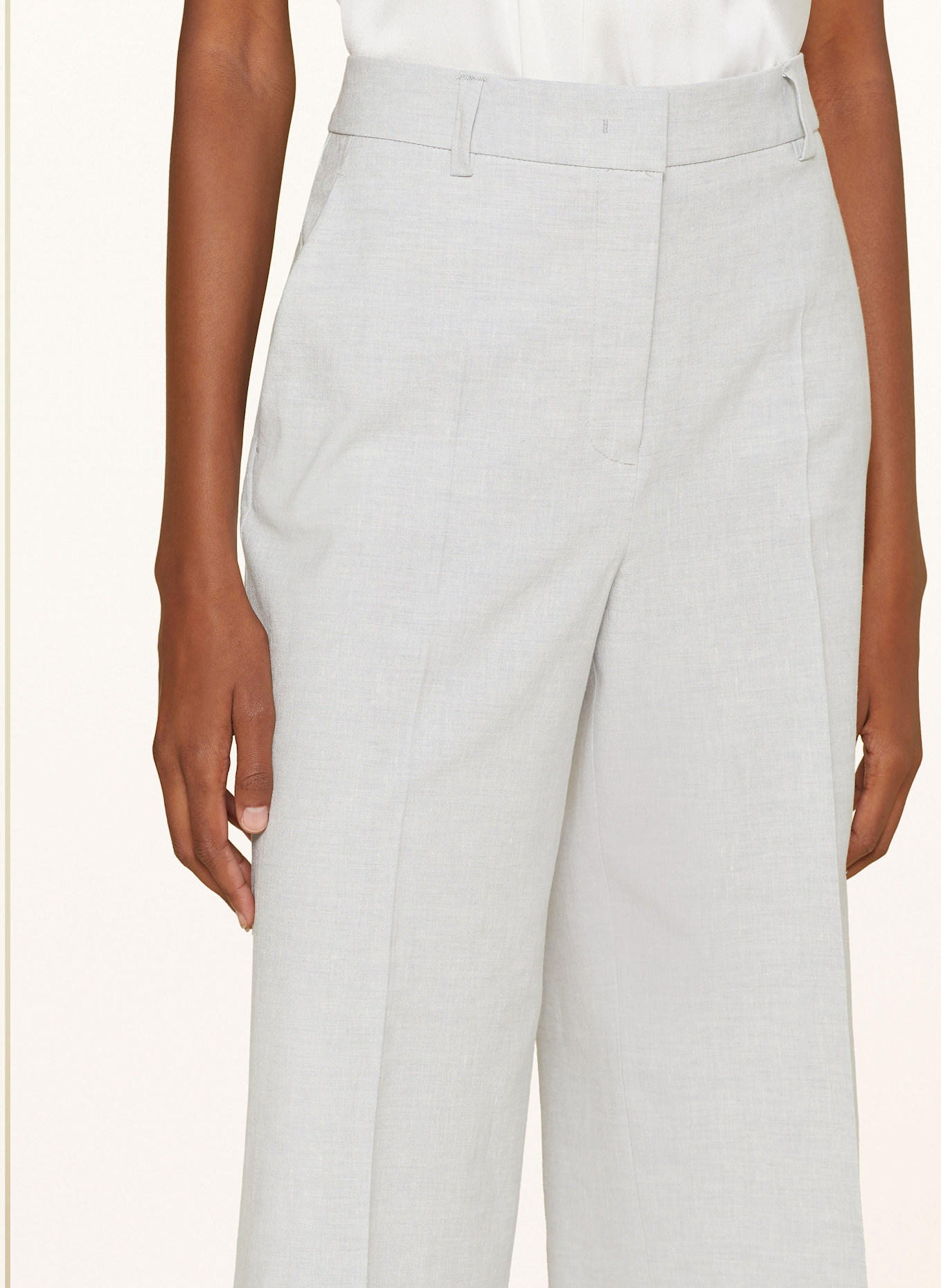 SEDUCTIVE Marlenehose DOMENICA mit Leinen: HELLGRAU