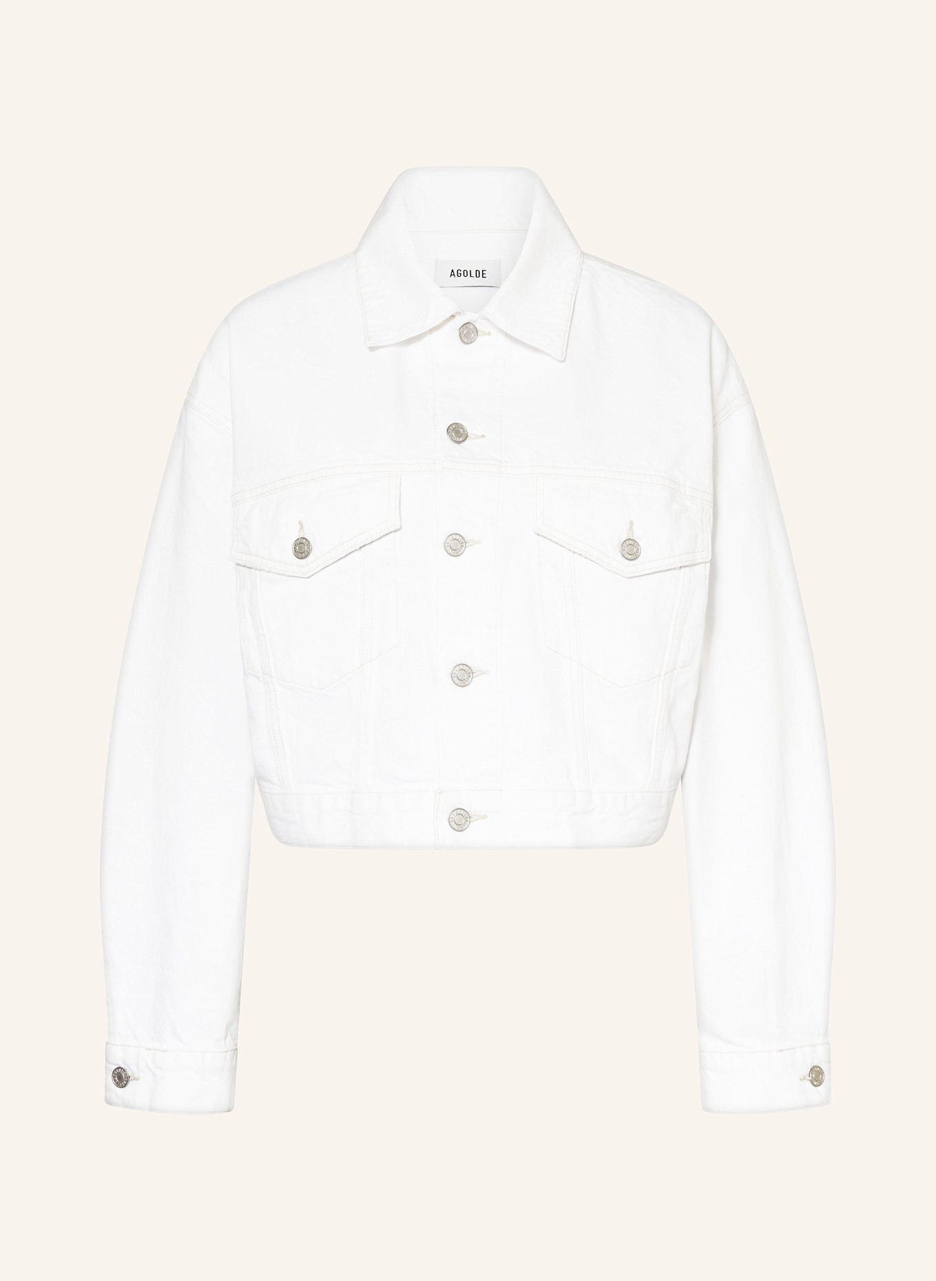 AGOLDE PALMER cropped denim jacket: WHITE