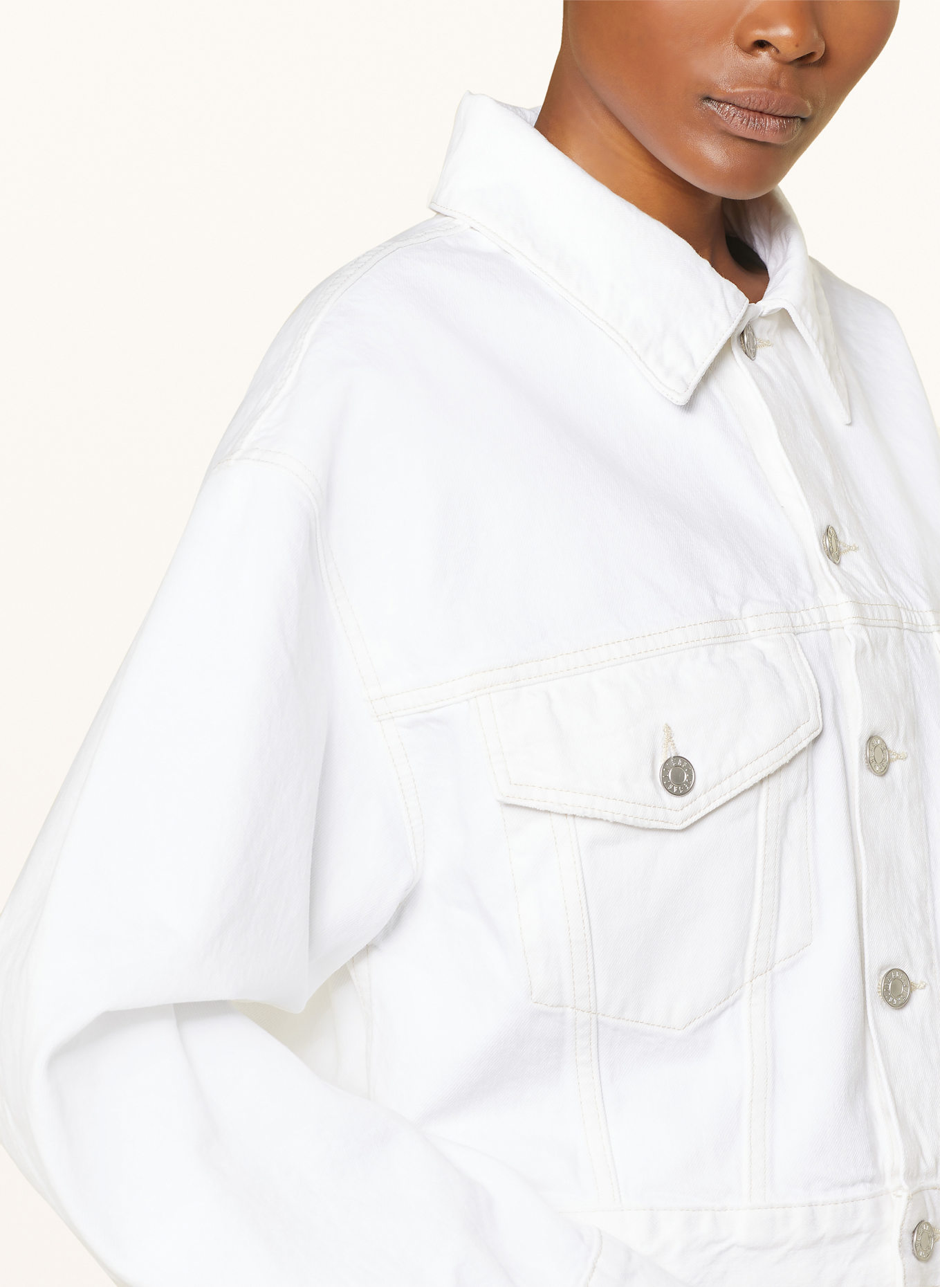 AGOLDE PALMER cropped denim jacket: WHITE