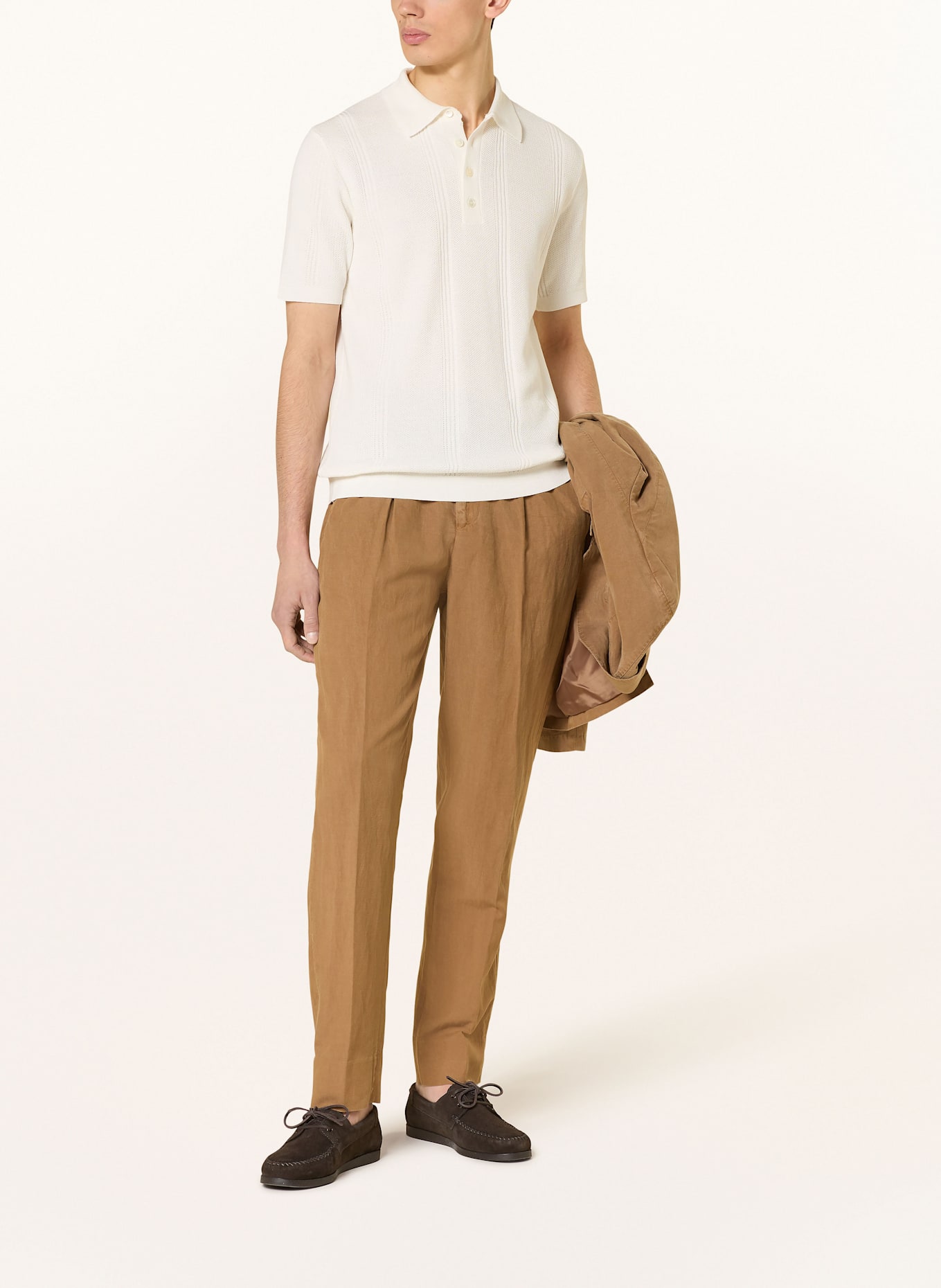 DANIELE FIESOLI Piqué-Poloshirt: ECRU